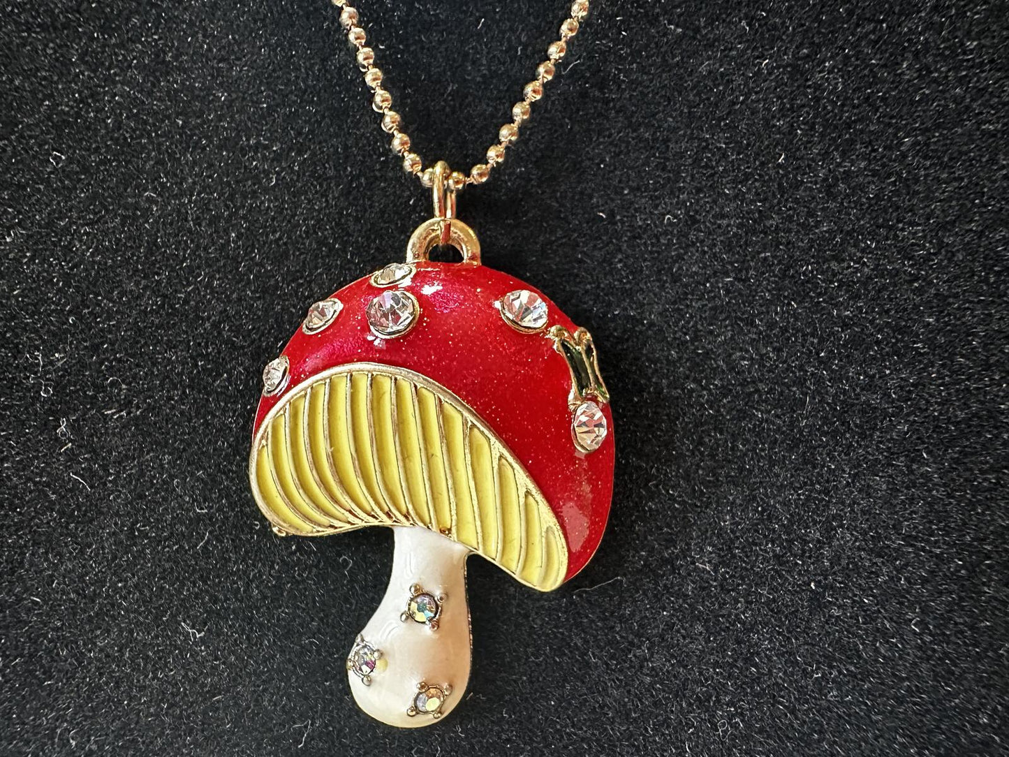 Betsey Johnson Mushroom Themed Necklace and Earrings Set