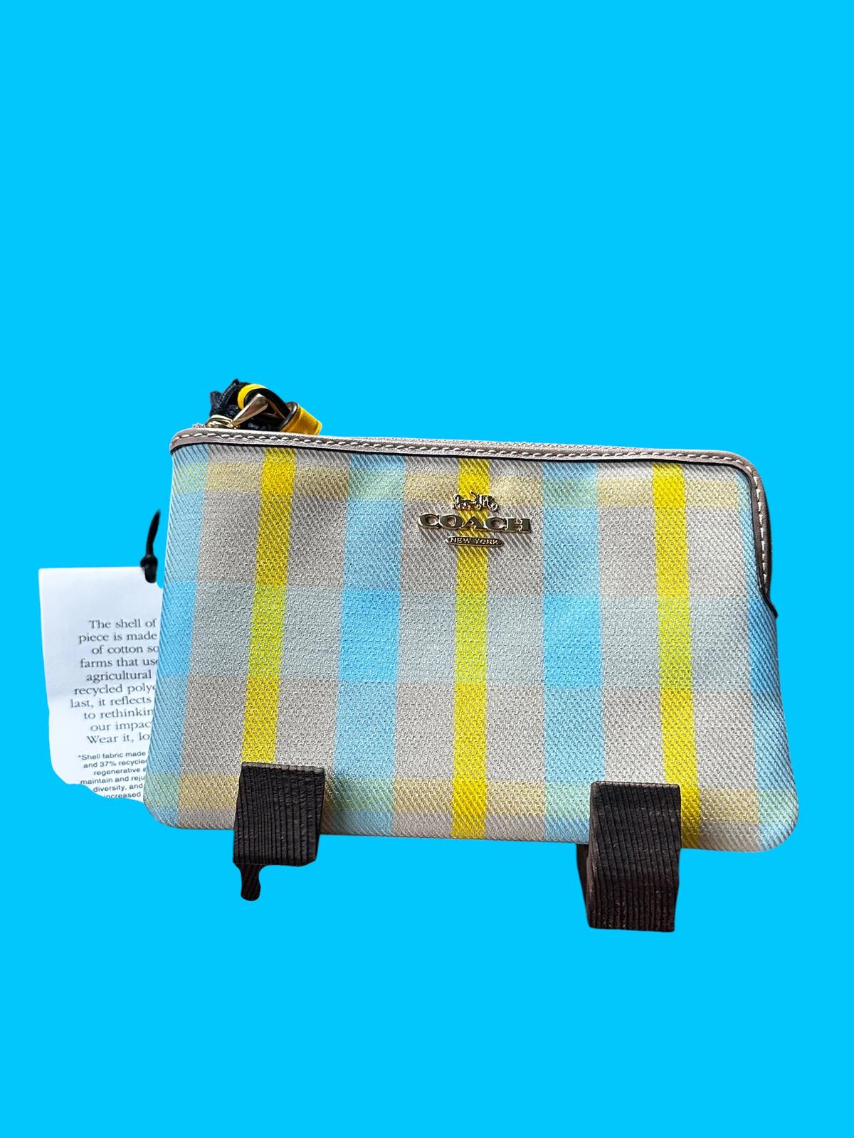 Coach Women's Wristlet Pouch in Multicolor Plaid