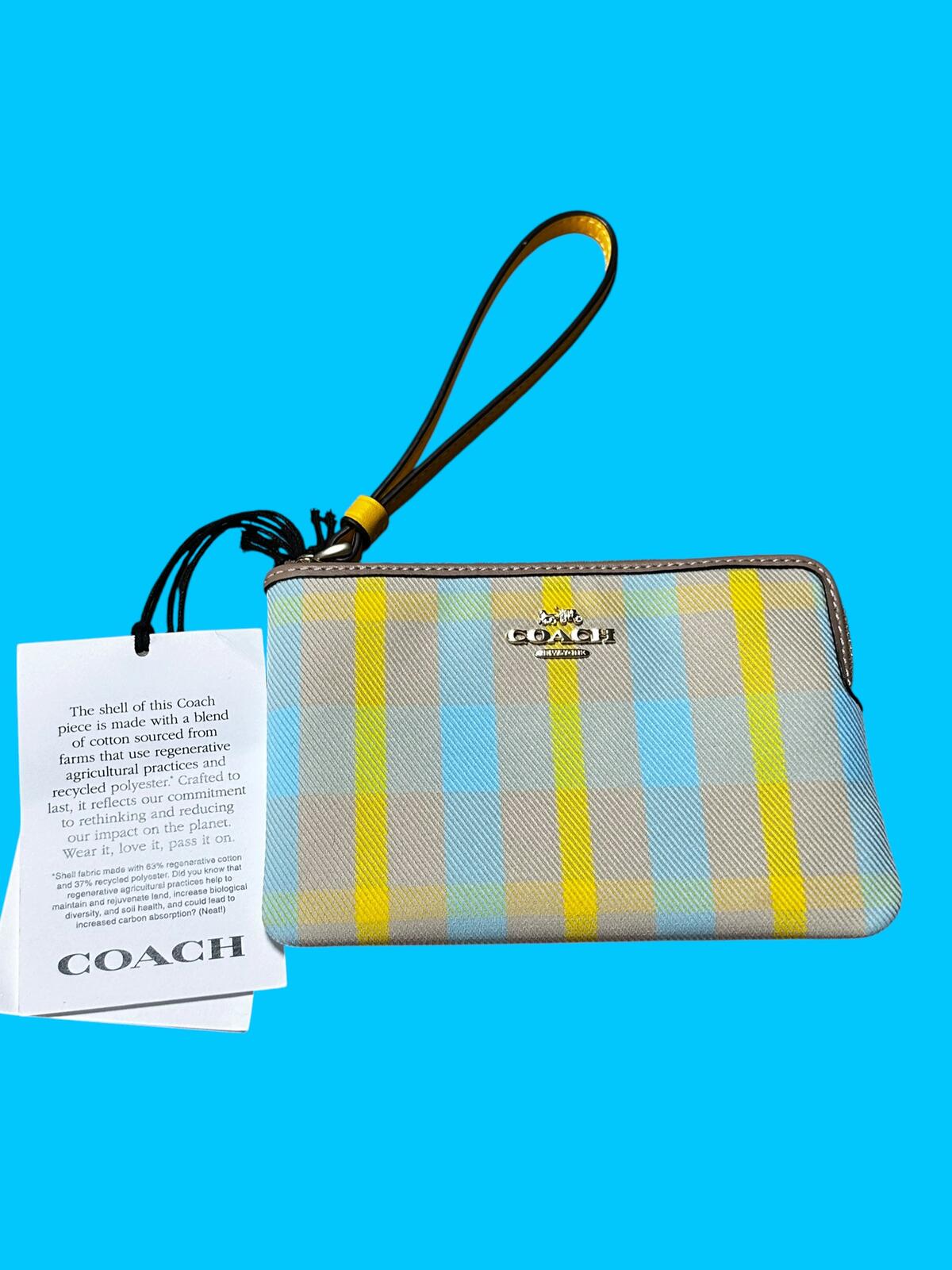 Coach Women's Wristlet Pouch in Multicolor Plaid