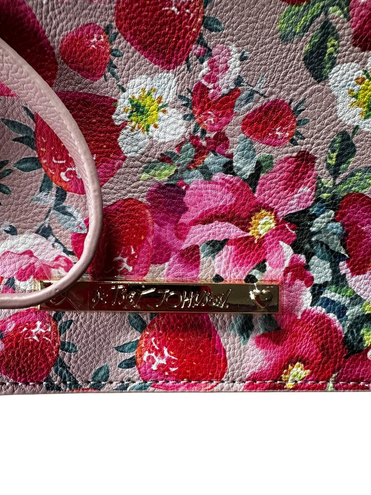 Betsey Johnson Strawberry Floral Wristlet Clutch Wallet