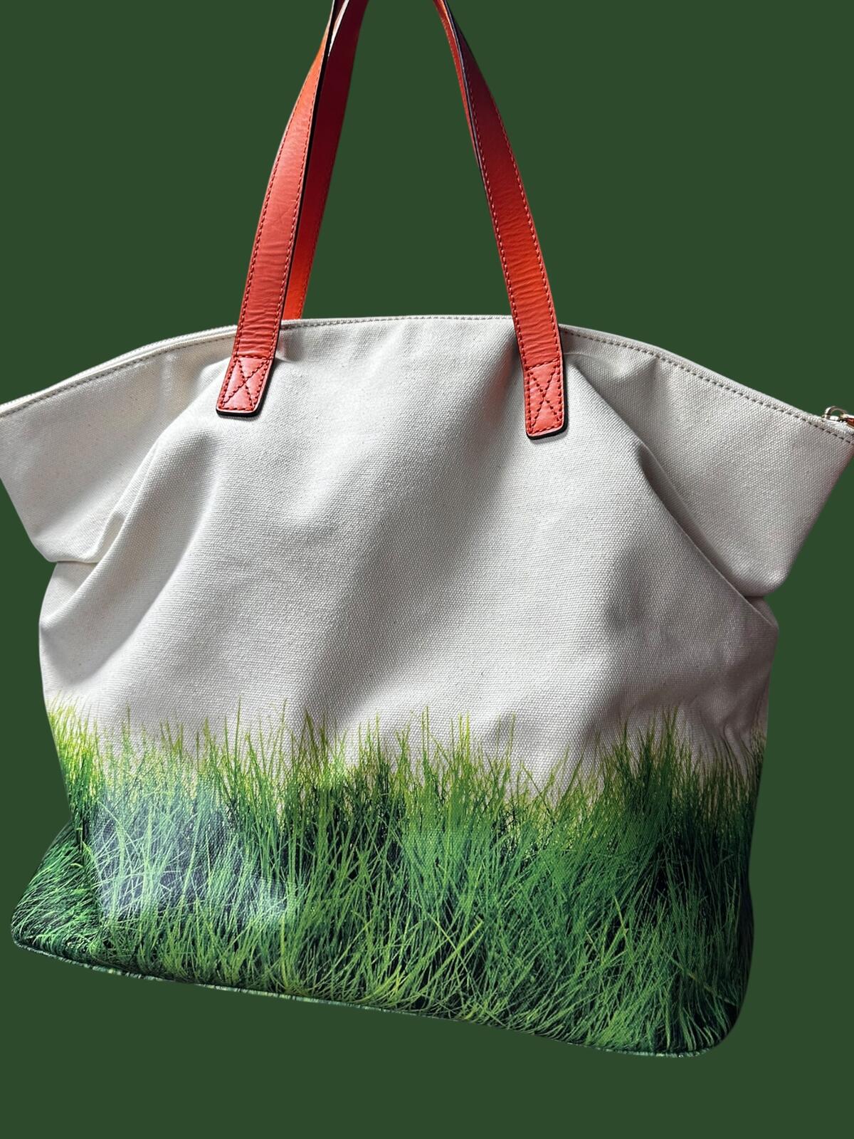 Kate Spade Play the Field Canvas Tote Bag Cream Green