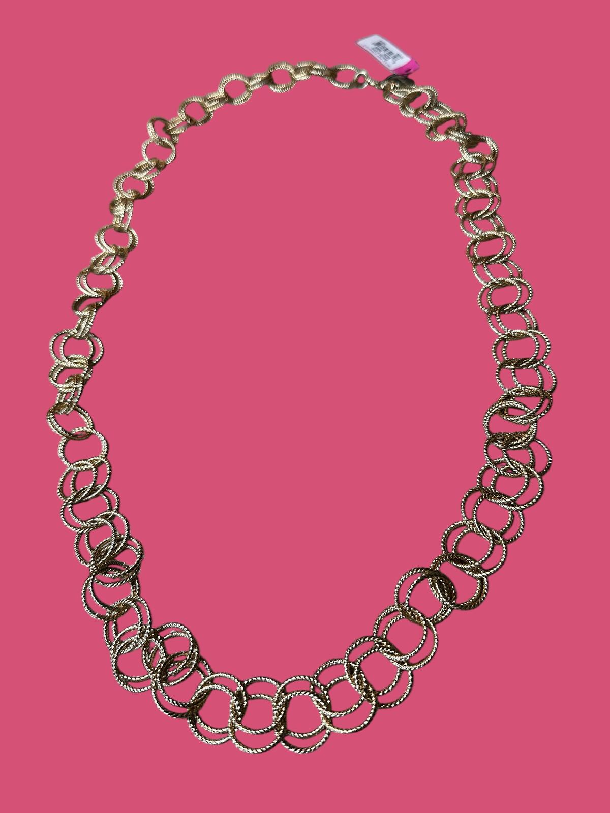 Betsey Johnson Gold-Tone Interlocking Link Statement Neckace