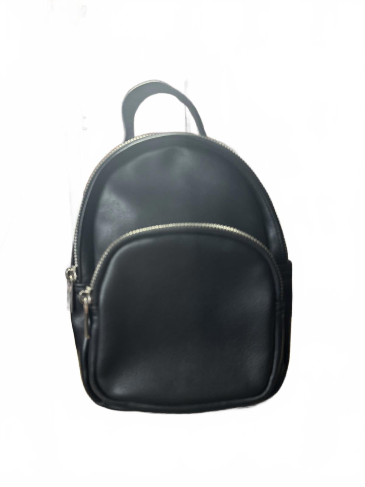 Wild Fable Compact Black Mini Backpack with Silver Zippers