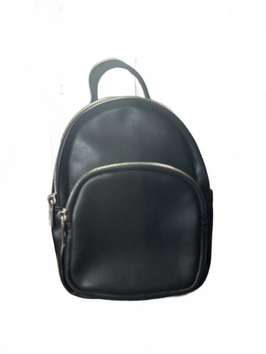 Wild Fable Compact Black Mini Backpack with Silver Zippers