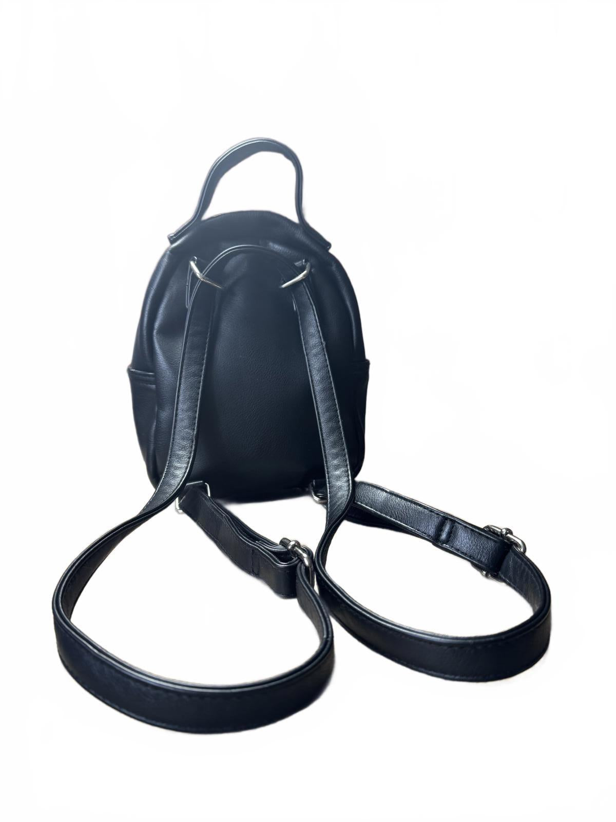 Wild Fable Compact Black Mini Backpack with Silver Zippers