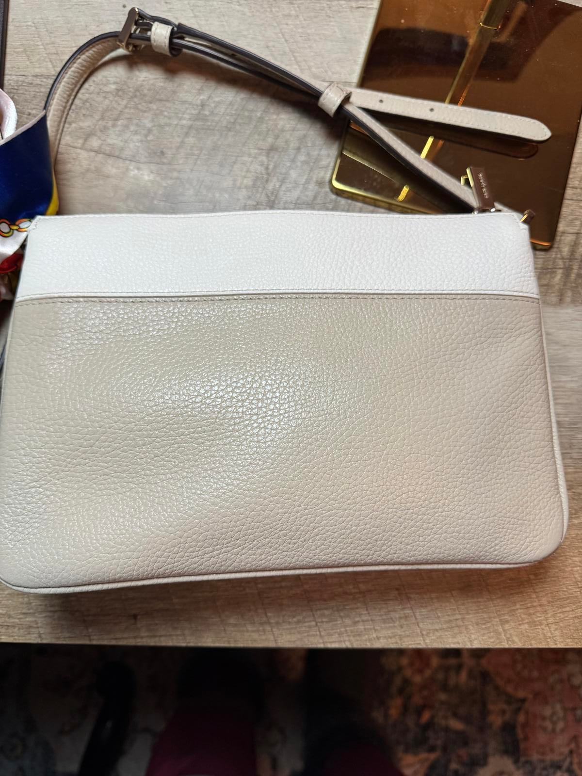 Kate Spade Two-Tone Leather Crossbody Bag with Scarf Accent