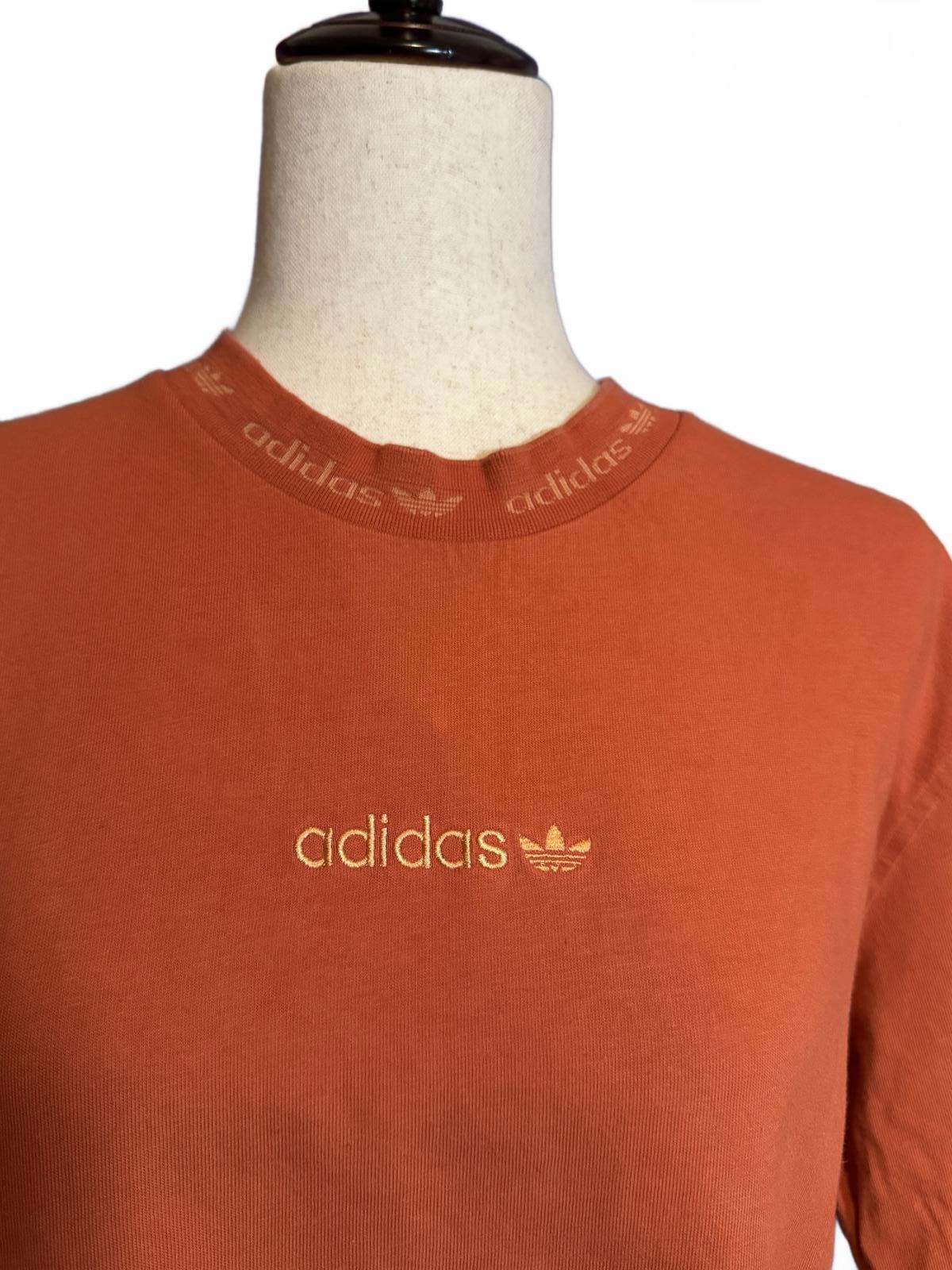 Adidas Orange Short Sleeve Casual T-Shirt Size Small