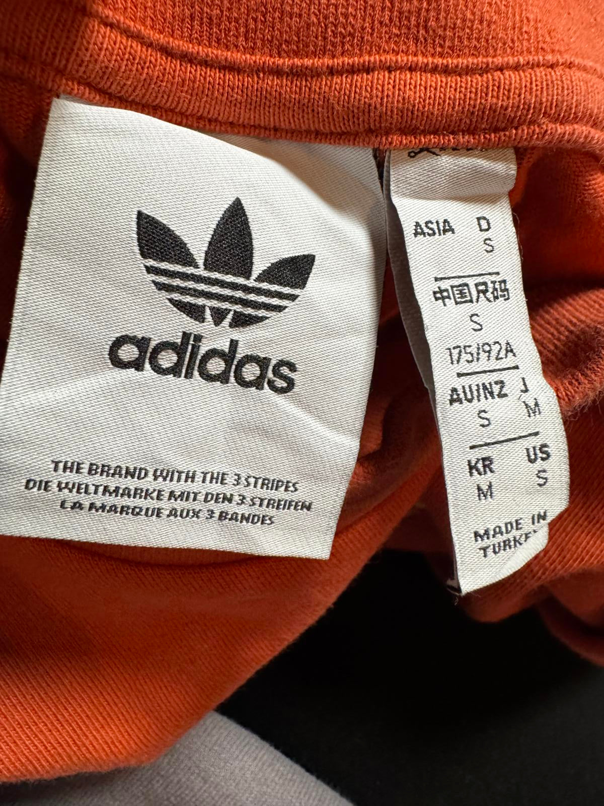 Adidas Orange Short Sleeve Casual T-Shirt Size Small