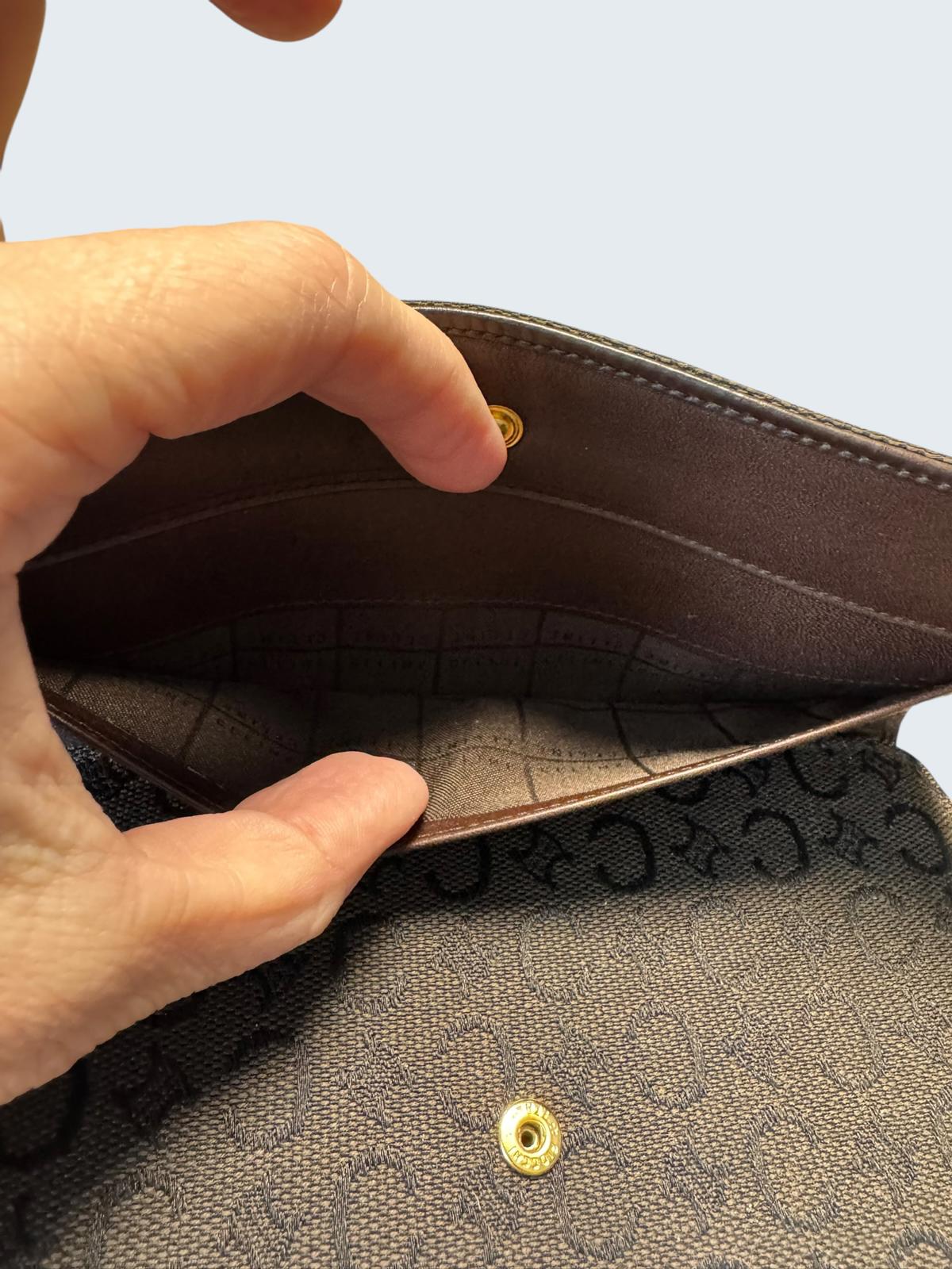 Vintage Celine Macadam Canvas Continental Wallet – Brown