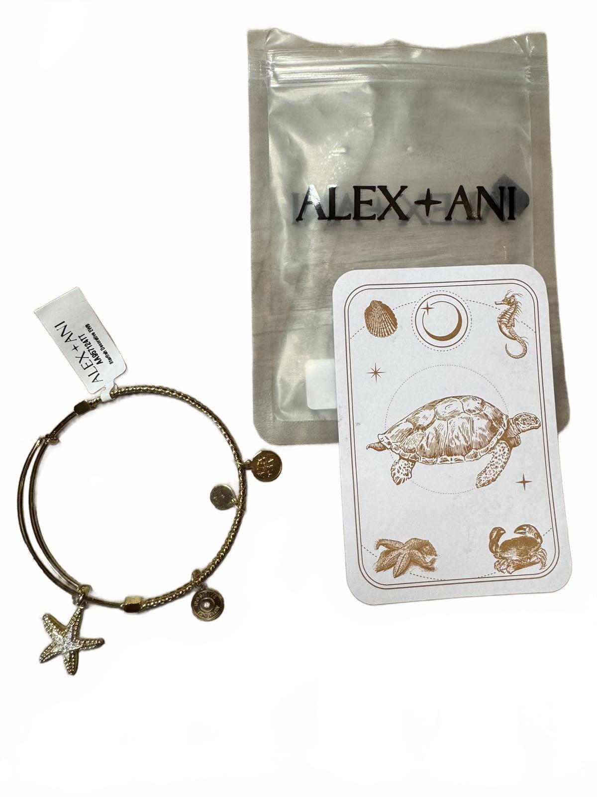 Alex and Ani Gold Starfish Charm Expandable Bangle Bracelet