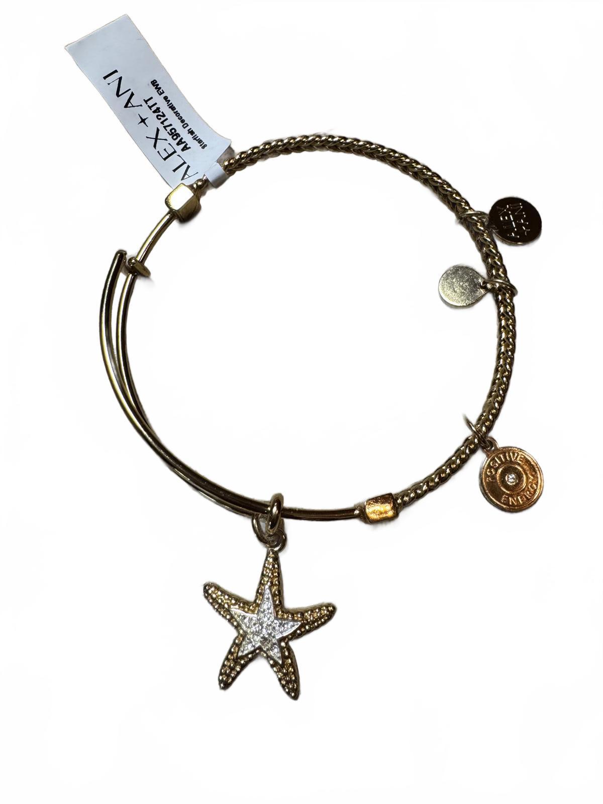 Alex and Ani Gold Starfish Charm Expandable Bangle Bracelet
