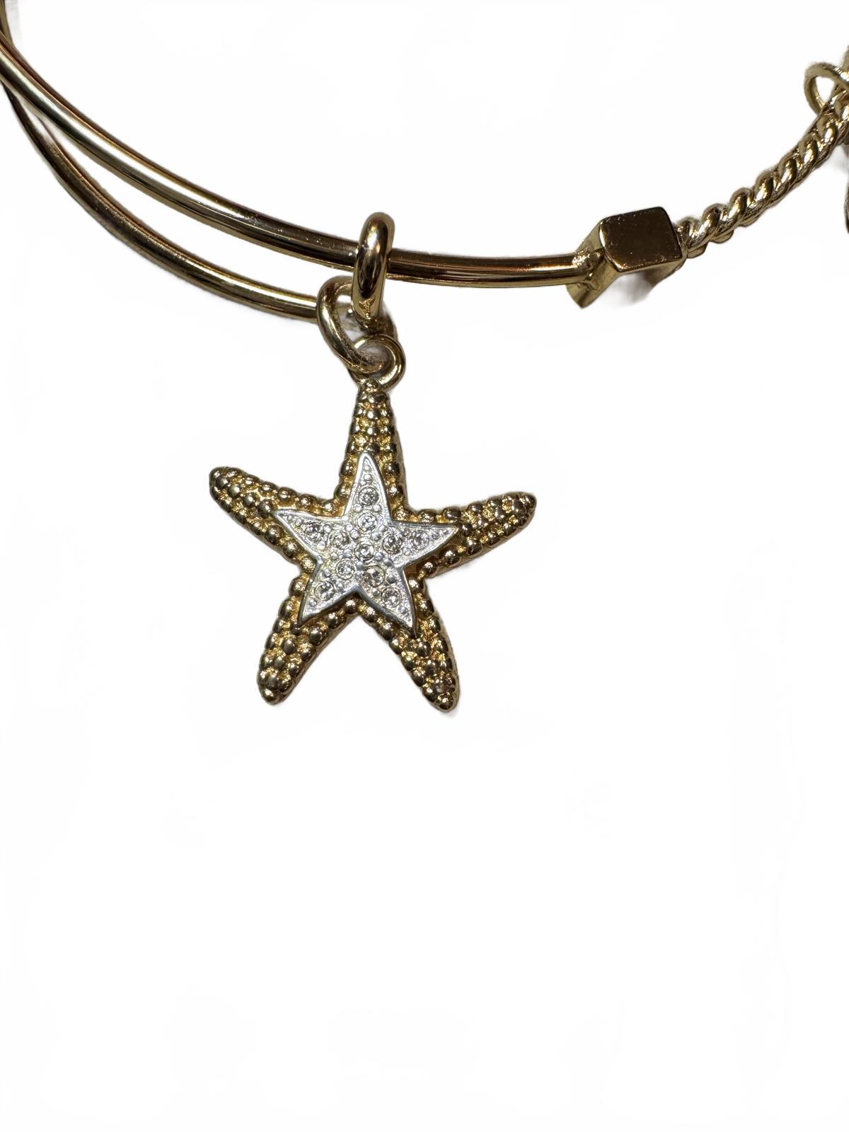 Alex and Ani Gold Starfish Charm Expandable Bangle Bracelet