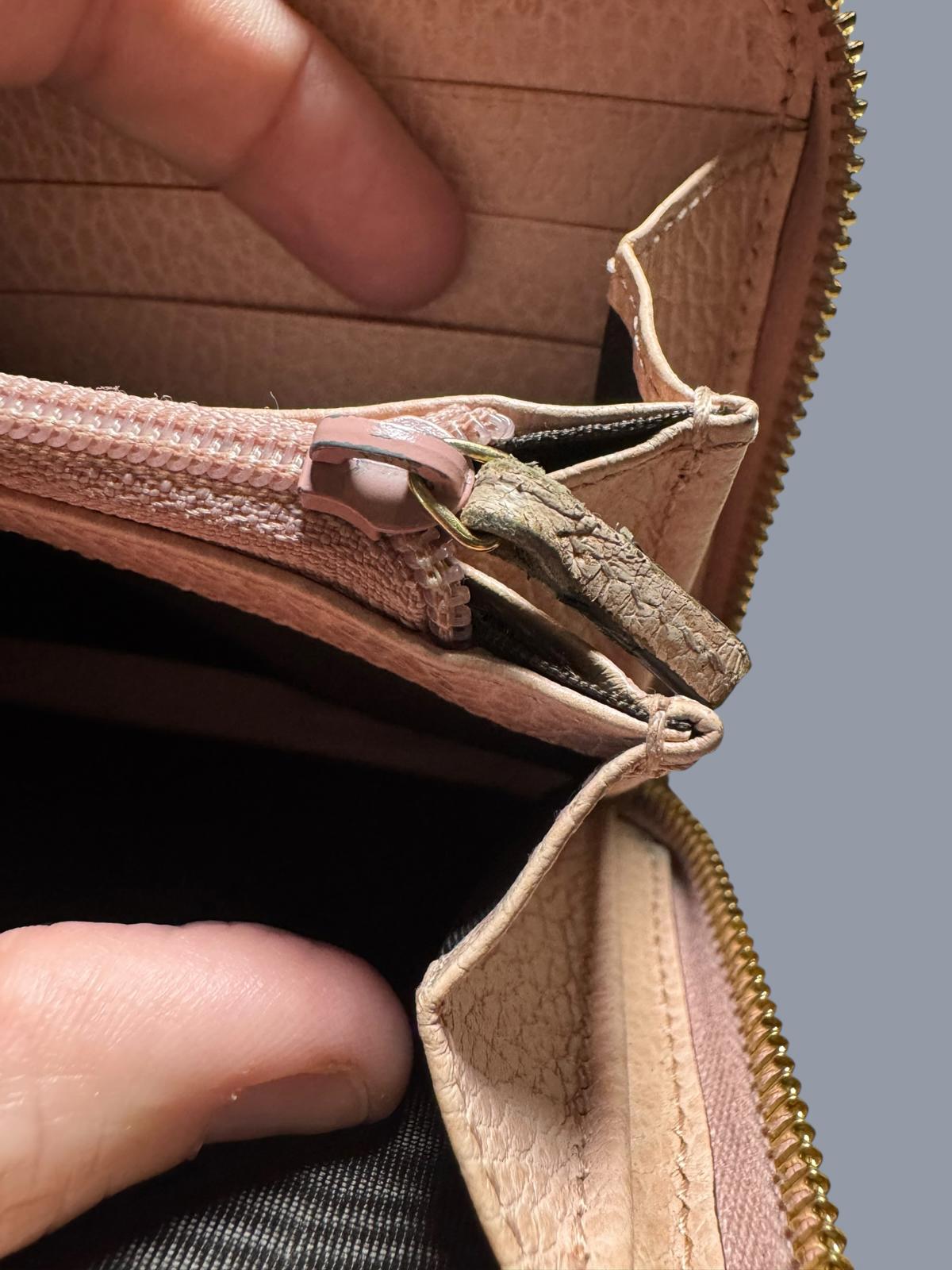 Gucci Pink Leather Zip-Around Wallet