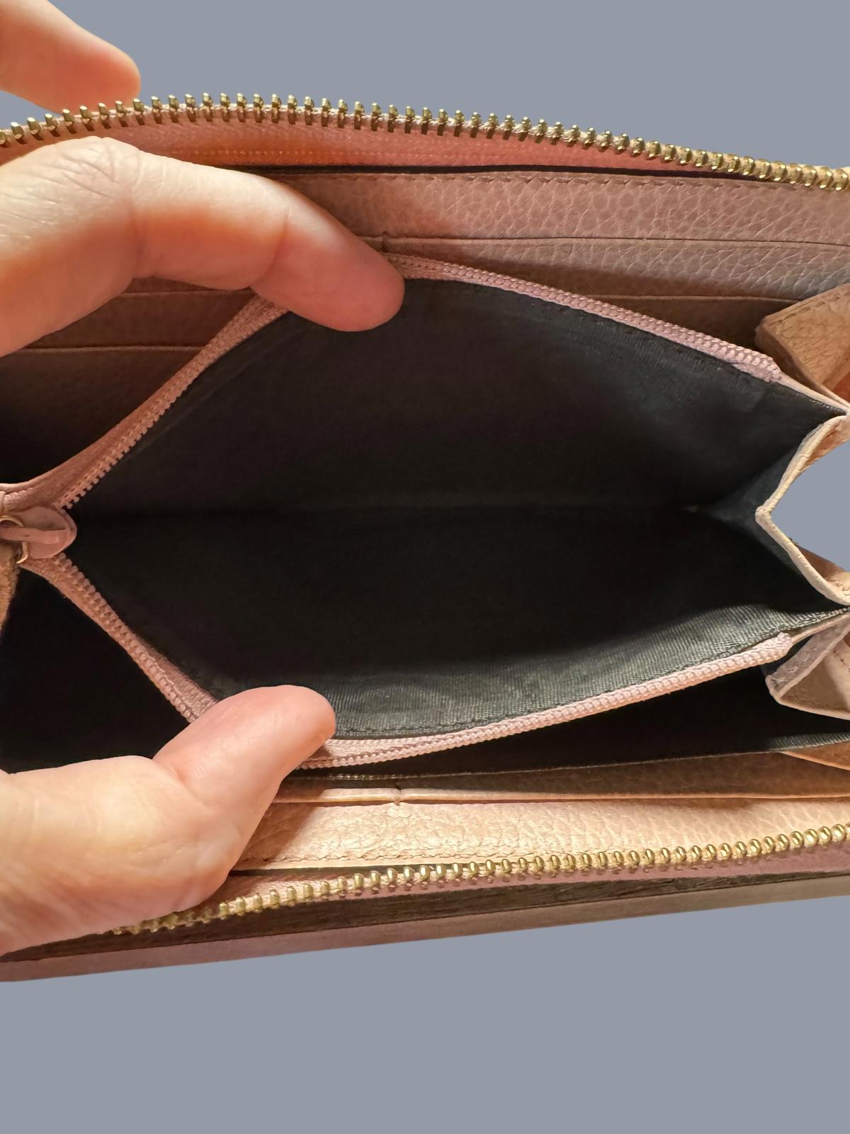 Gucci Pink Leather Zip-Around Wallet