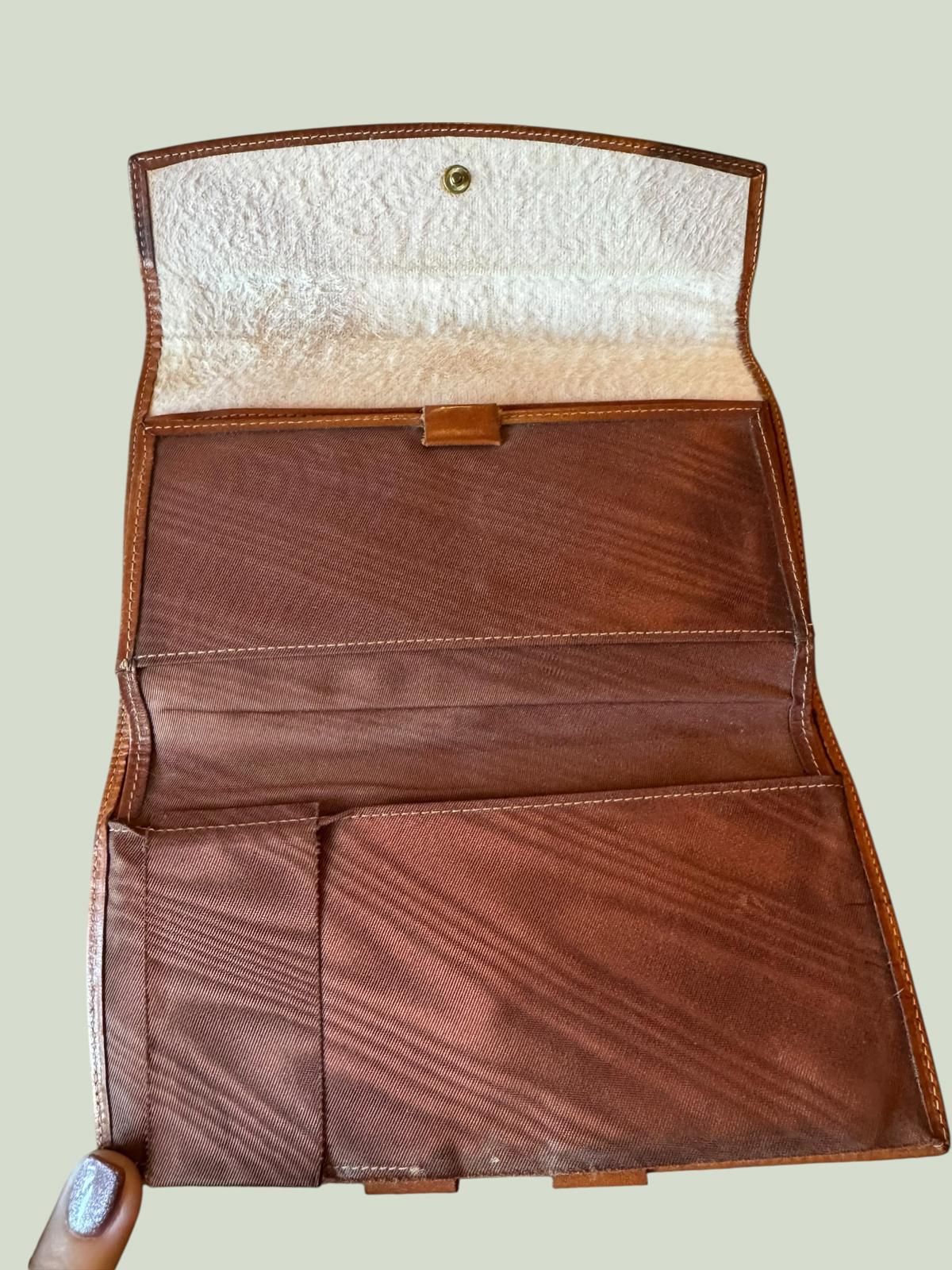 Vintage Dooney & Bourke USA Leather Wallet Black Tan