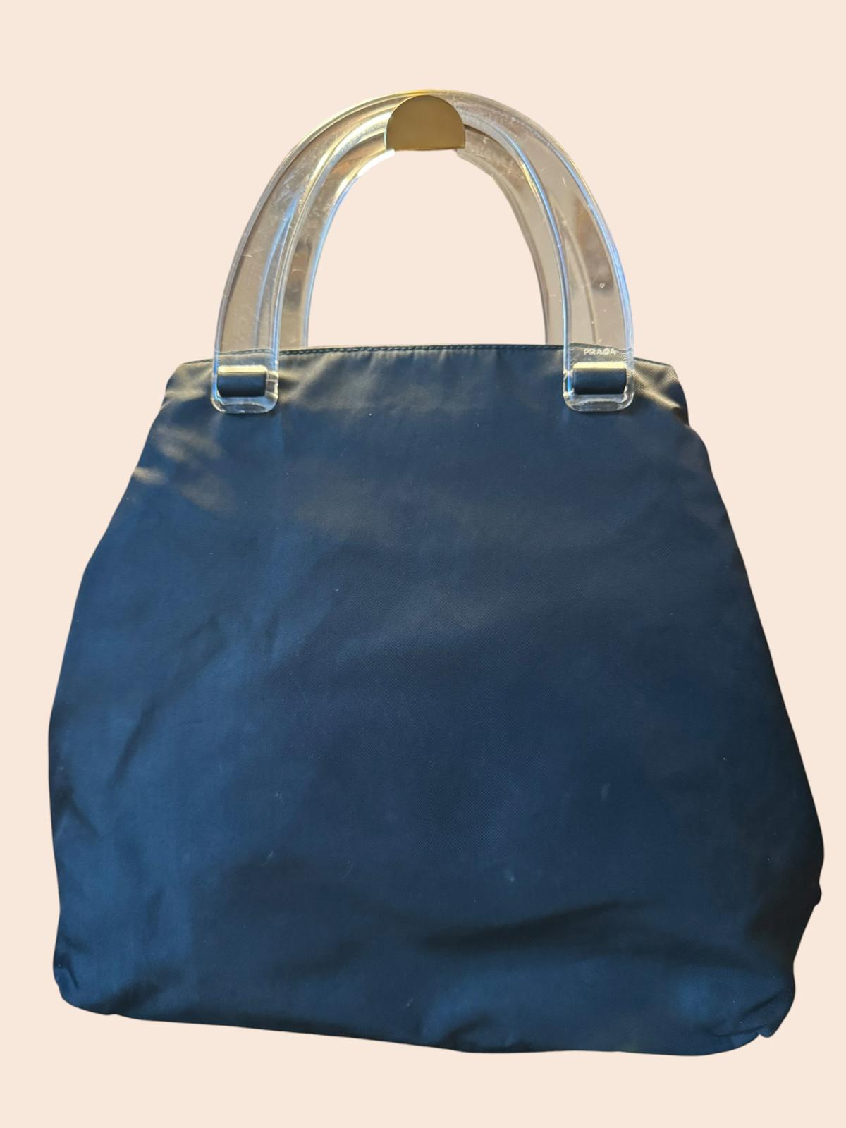 Prada Vintage Tessuto Nylon Tote Lucite Handles