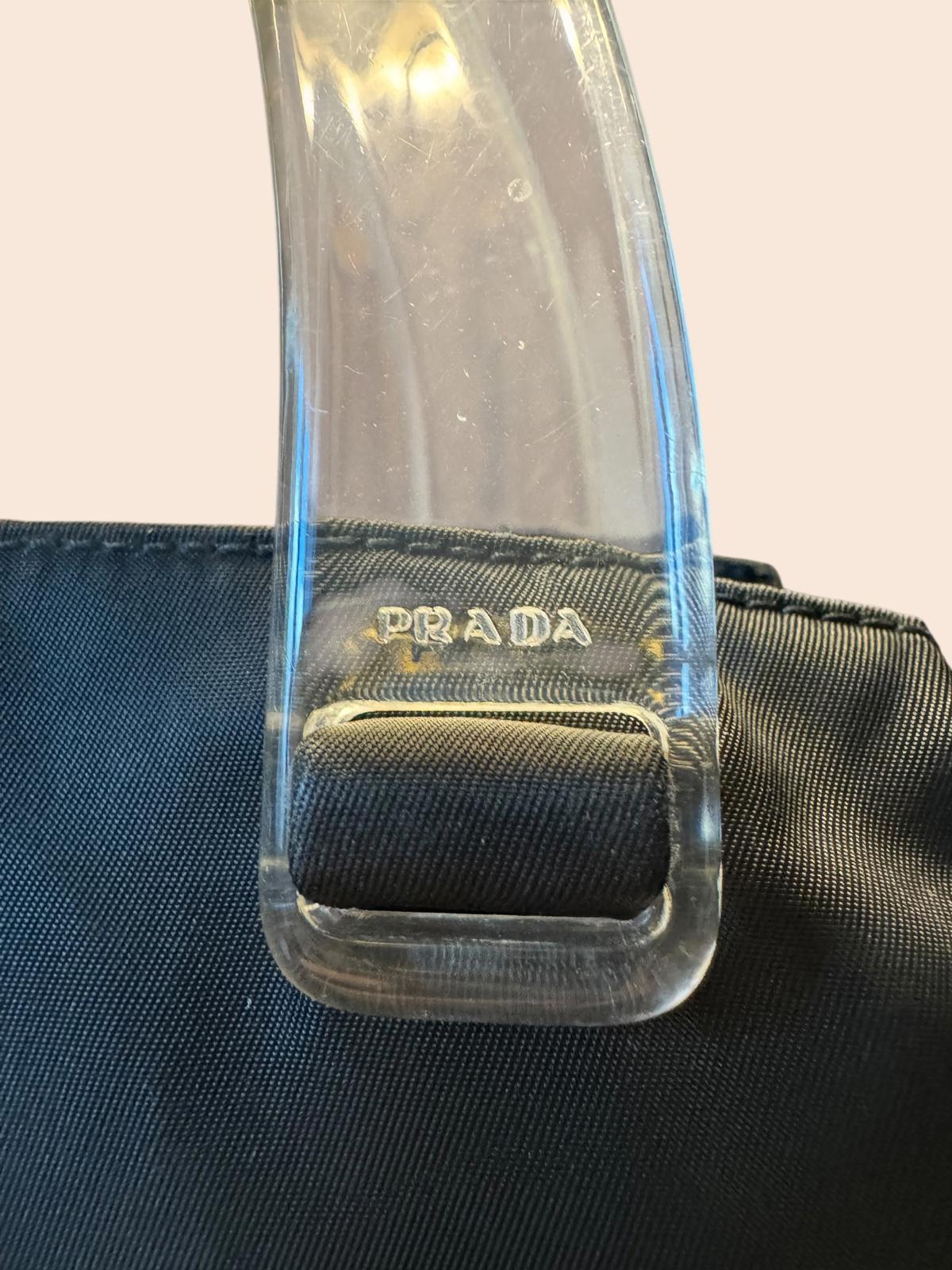 Prada Vintage Tessuto Nylon Tote Lucite Handles