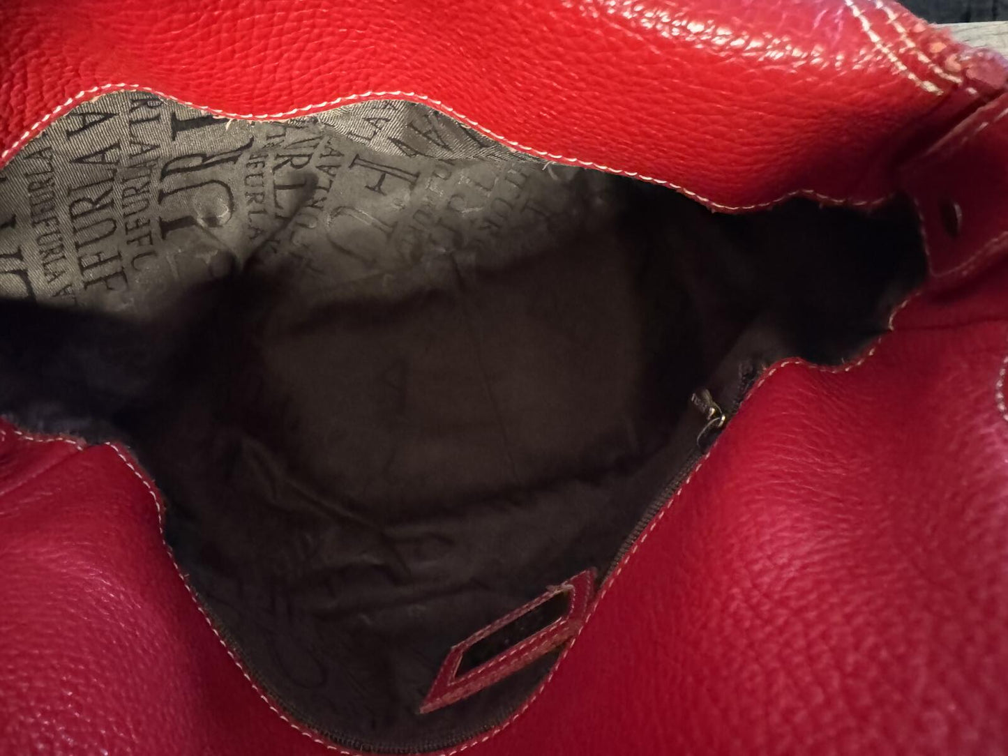 Furla Red Pebbled Leather Crossbody or Shoulder Bag