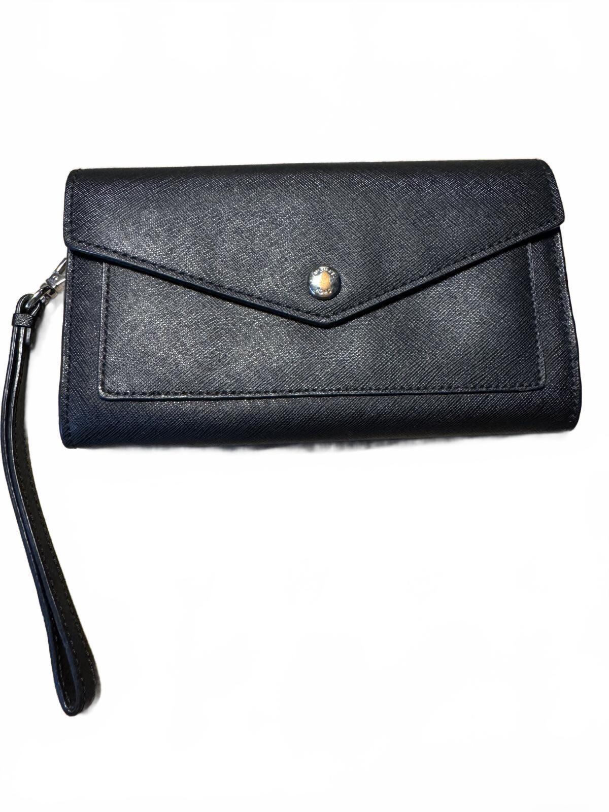 Michael Kors Black Leather Wristlet Wallet