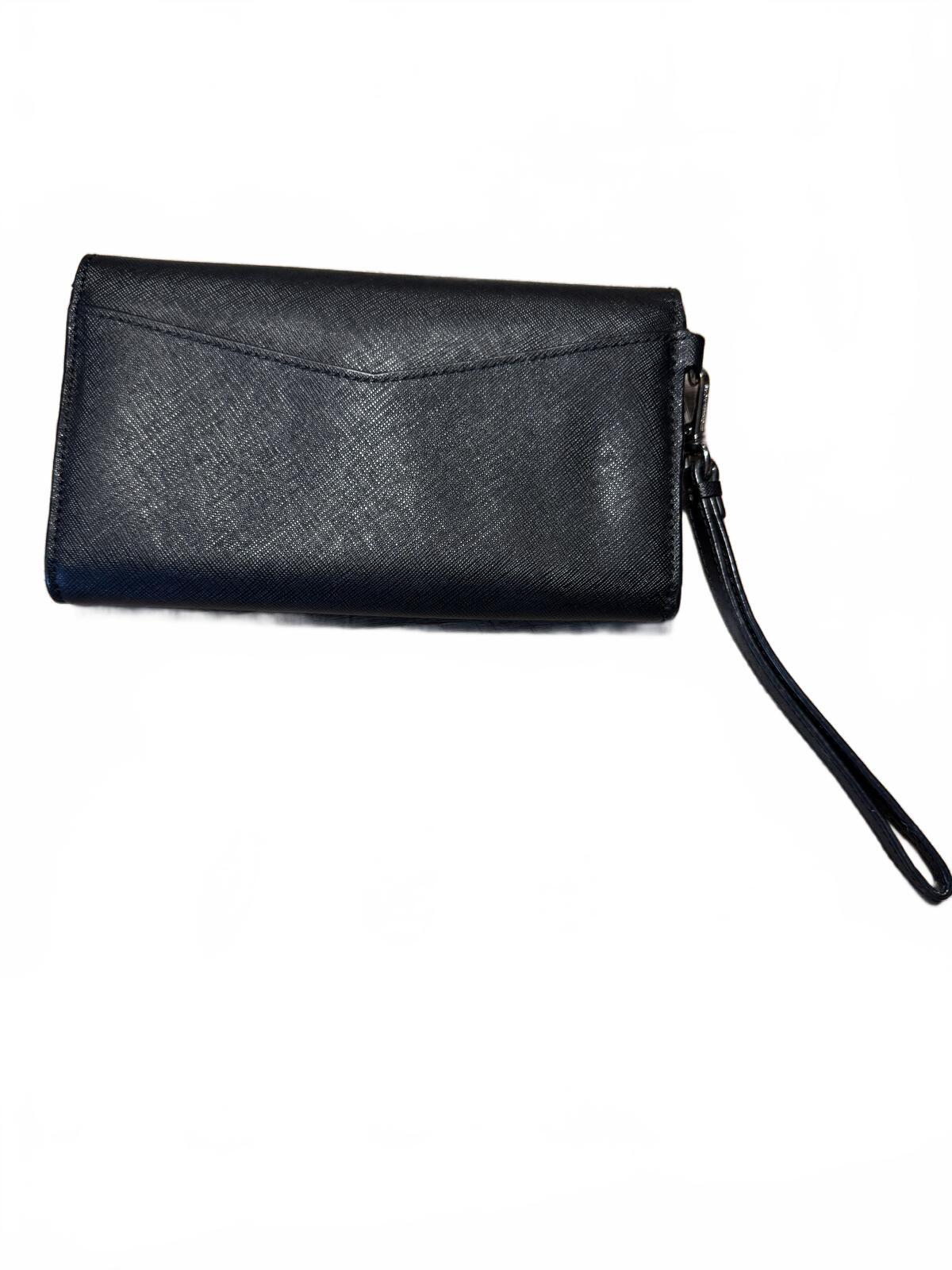 Michael Kors Black Leather Wristlet Wallet