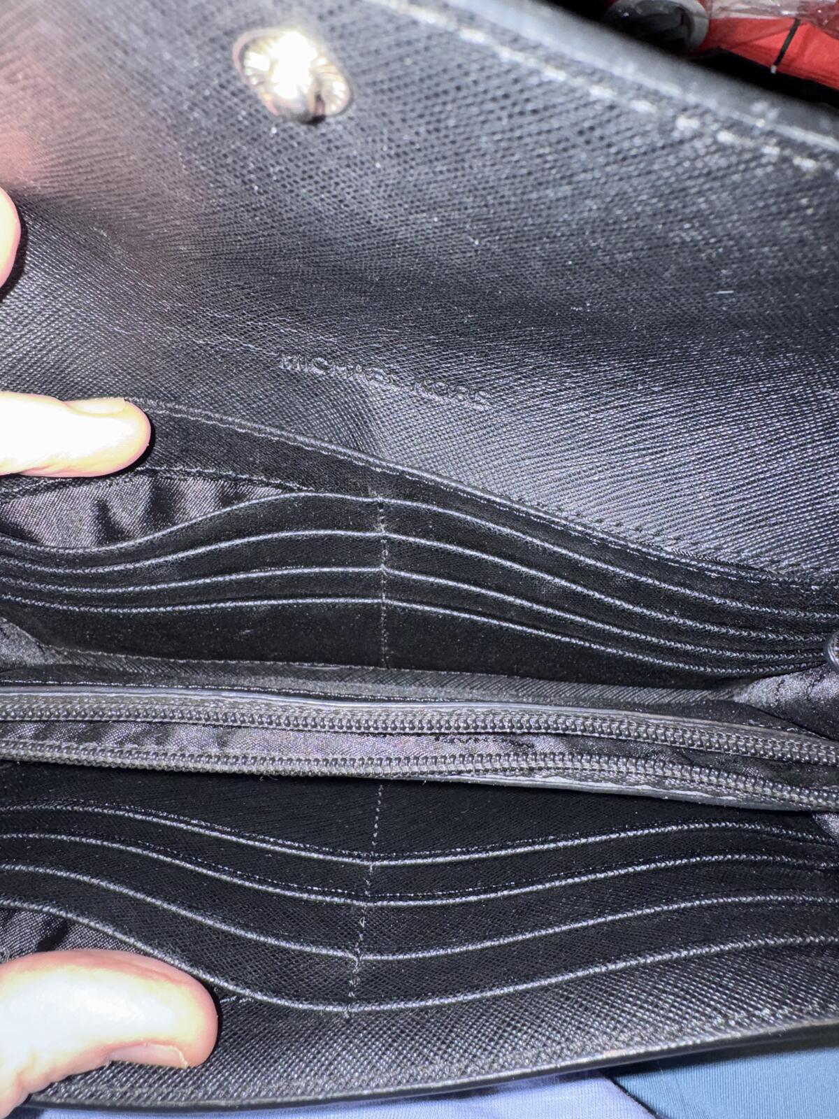 Michael Kors Black Leather Wristlet Wallet