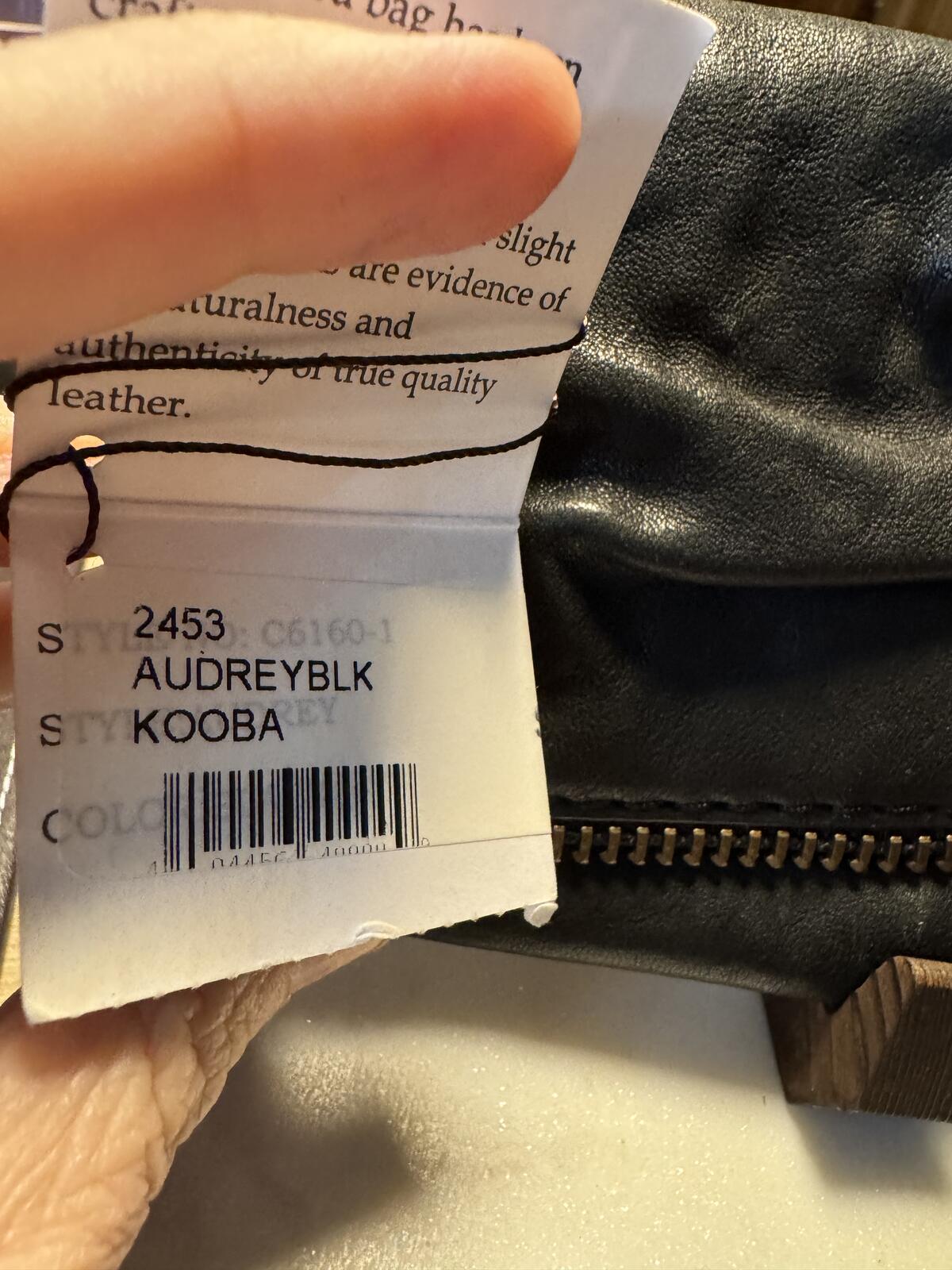 Kooba Black Lambskin Leather Ruched Zip Foldover Clutch NWT