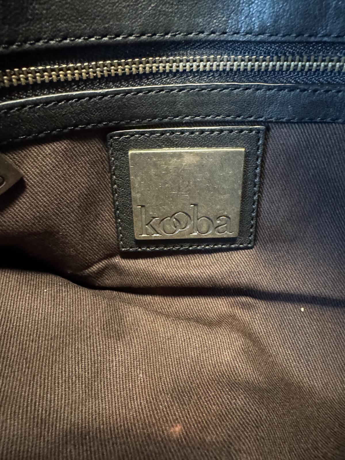 Kooba Black Lambskin Leather Ruched Zip Foldover Clutch NWT