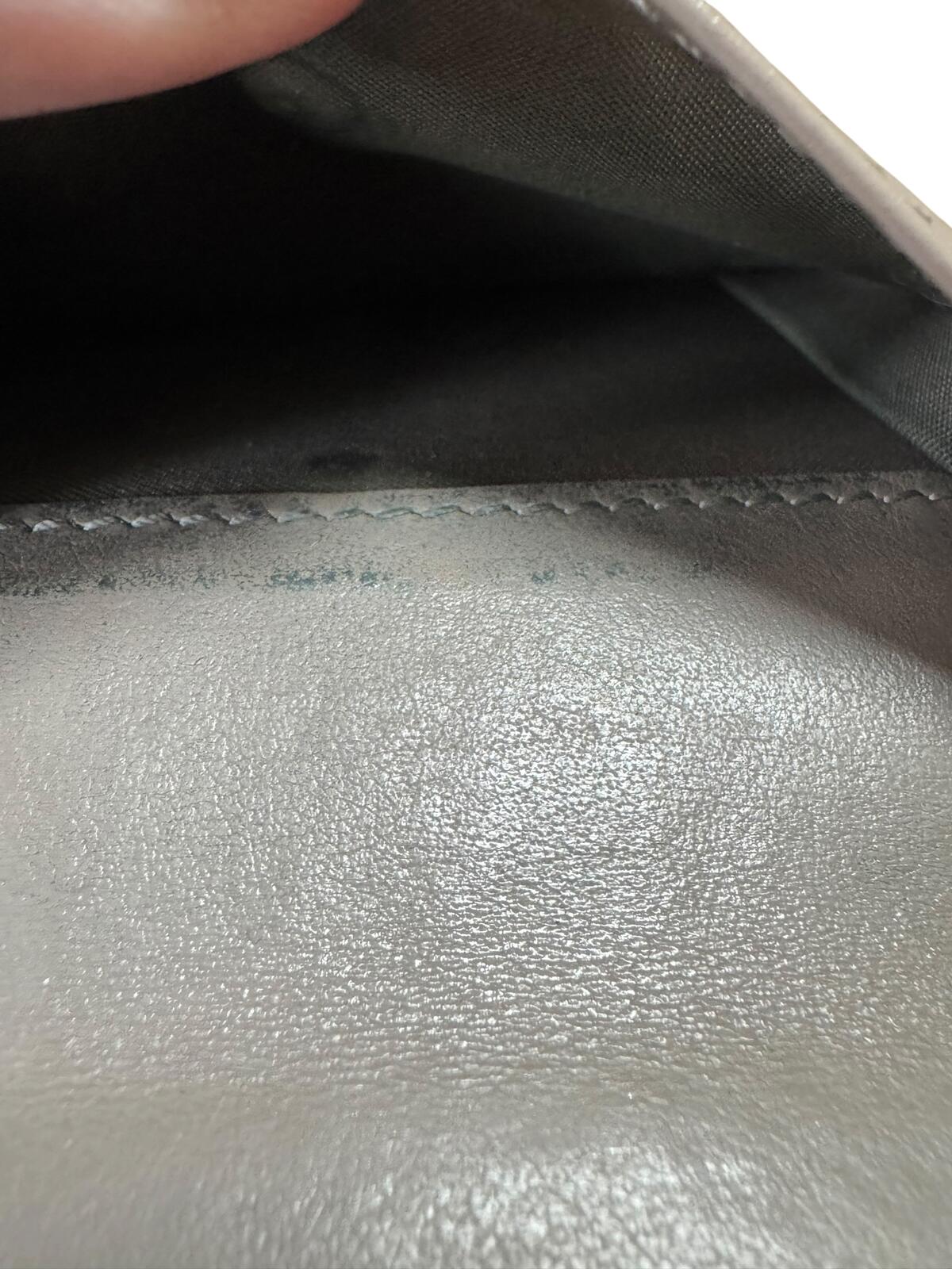 Fendi Gray Leather Card Holder Wallet with Gold Logo