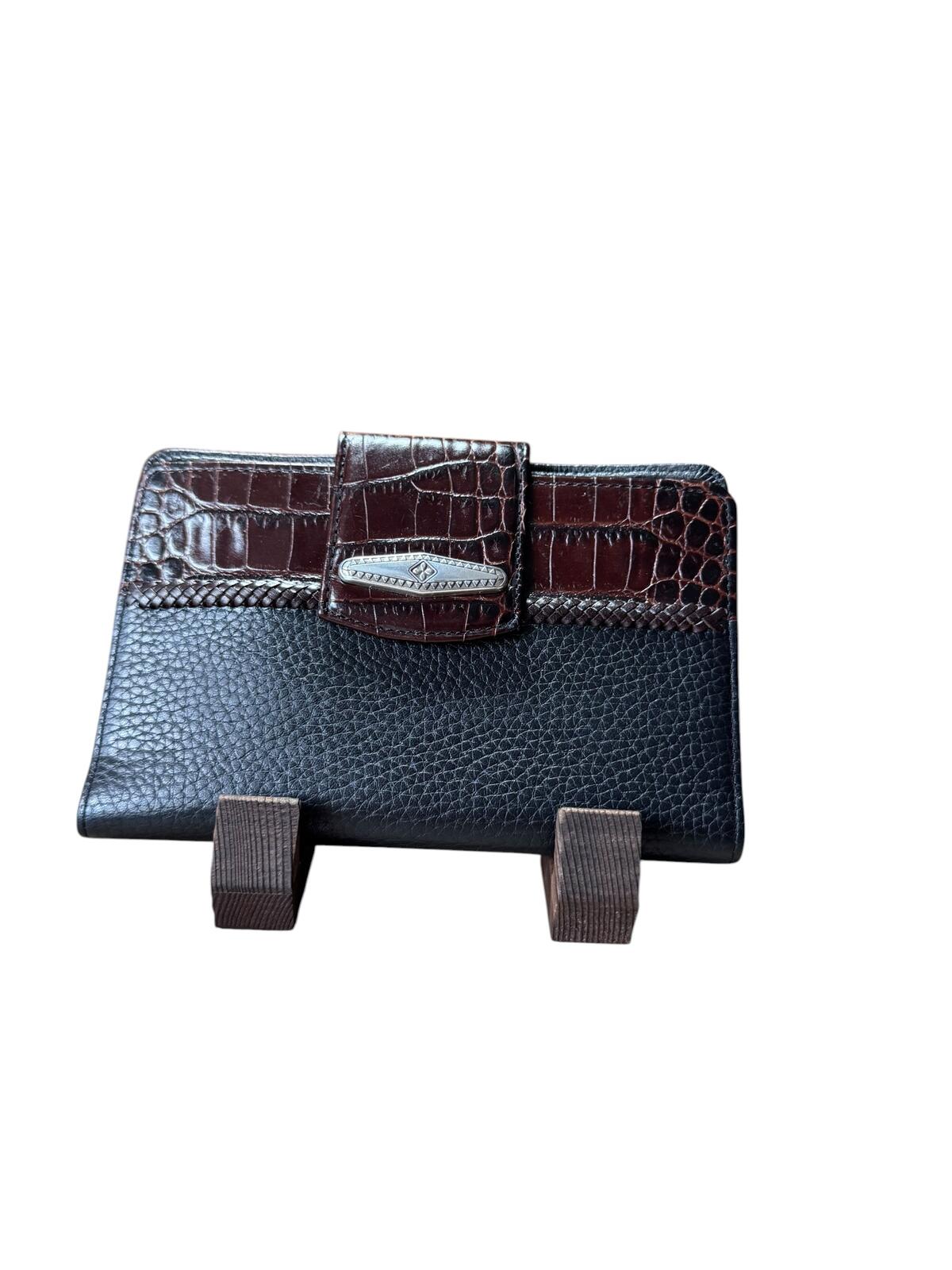 Brighton Two-Tone Leather Wallet with Crocodile Embossed