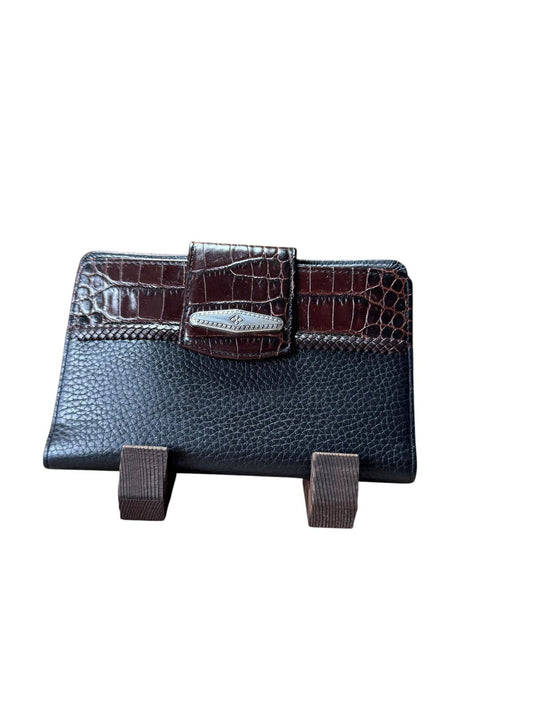 Brighton Two-Tone Leather Wallet with Crocodile Embossed
