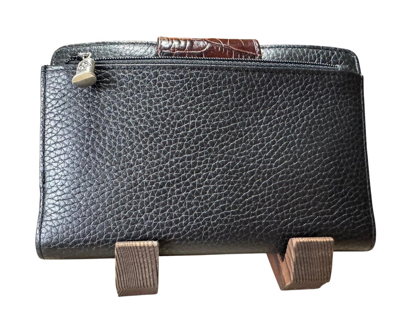 Brighton Two-Tone Leather Wallet with Crocodile Embossed