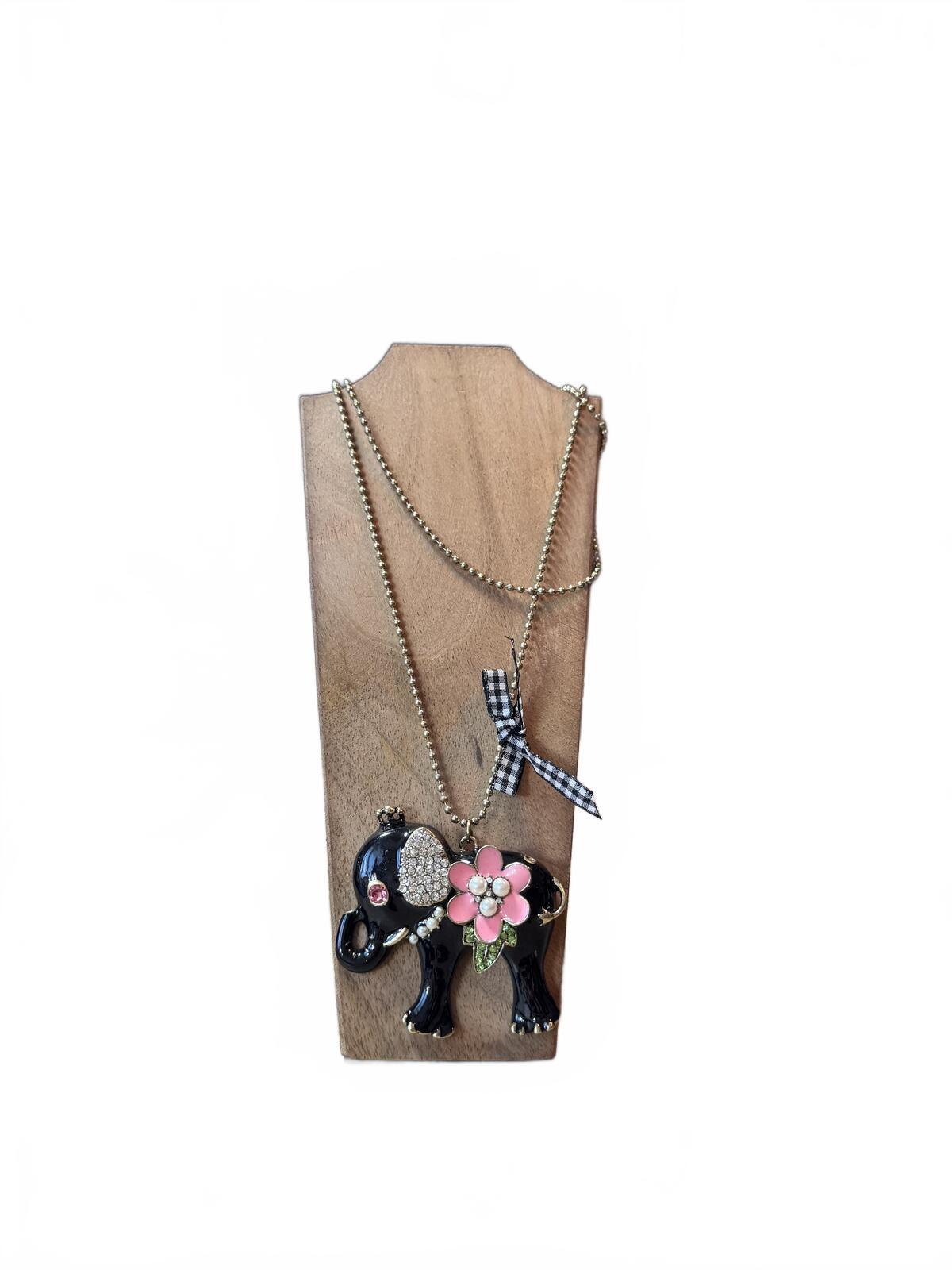 Betsey Johnson Elephant Earrings & Necklace Set