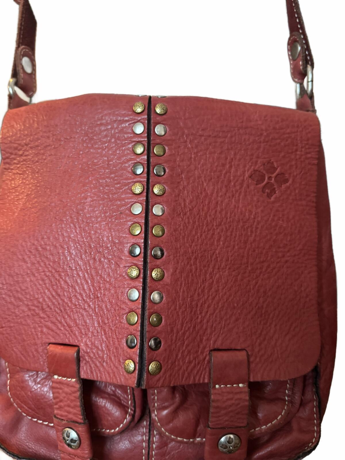 Patricia Nash Burgundy Leather Vintage Crossbody Messenger