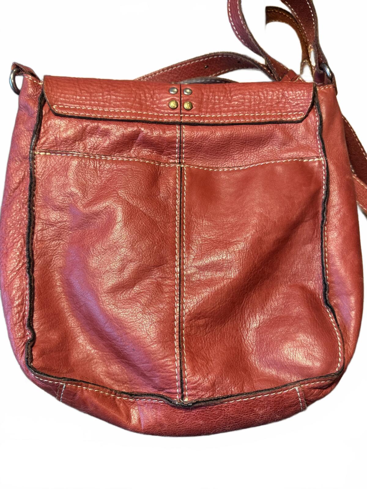 Patricia Nash Burgundy Leather Vintage Crossbody Messenger