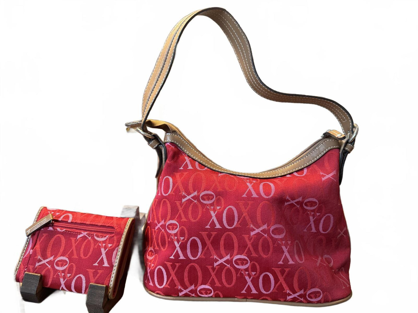 Red XOXO Shoulder Bag and Wallet Set