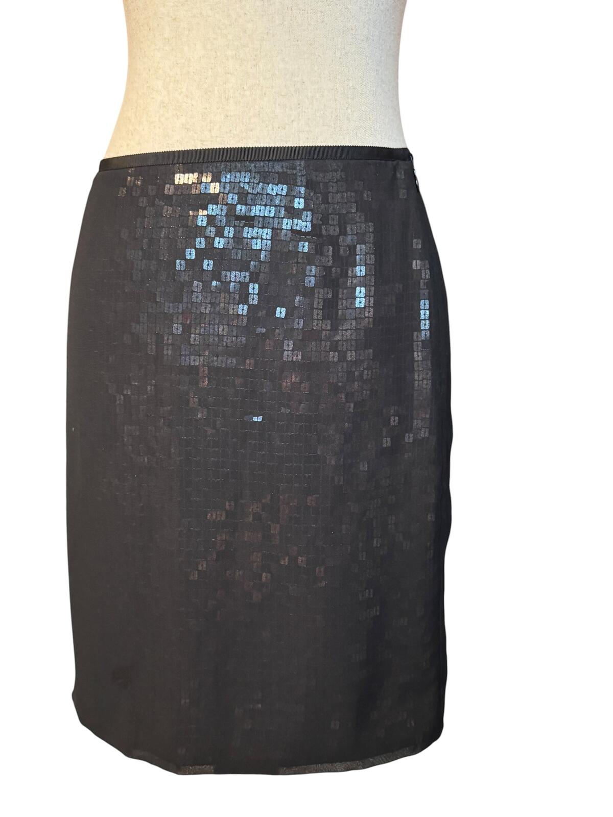 Ann Taylor Petites Black Sequin Skirt