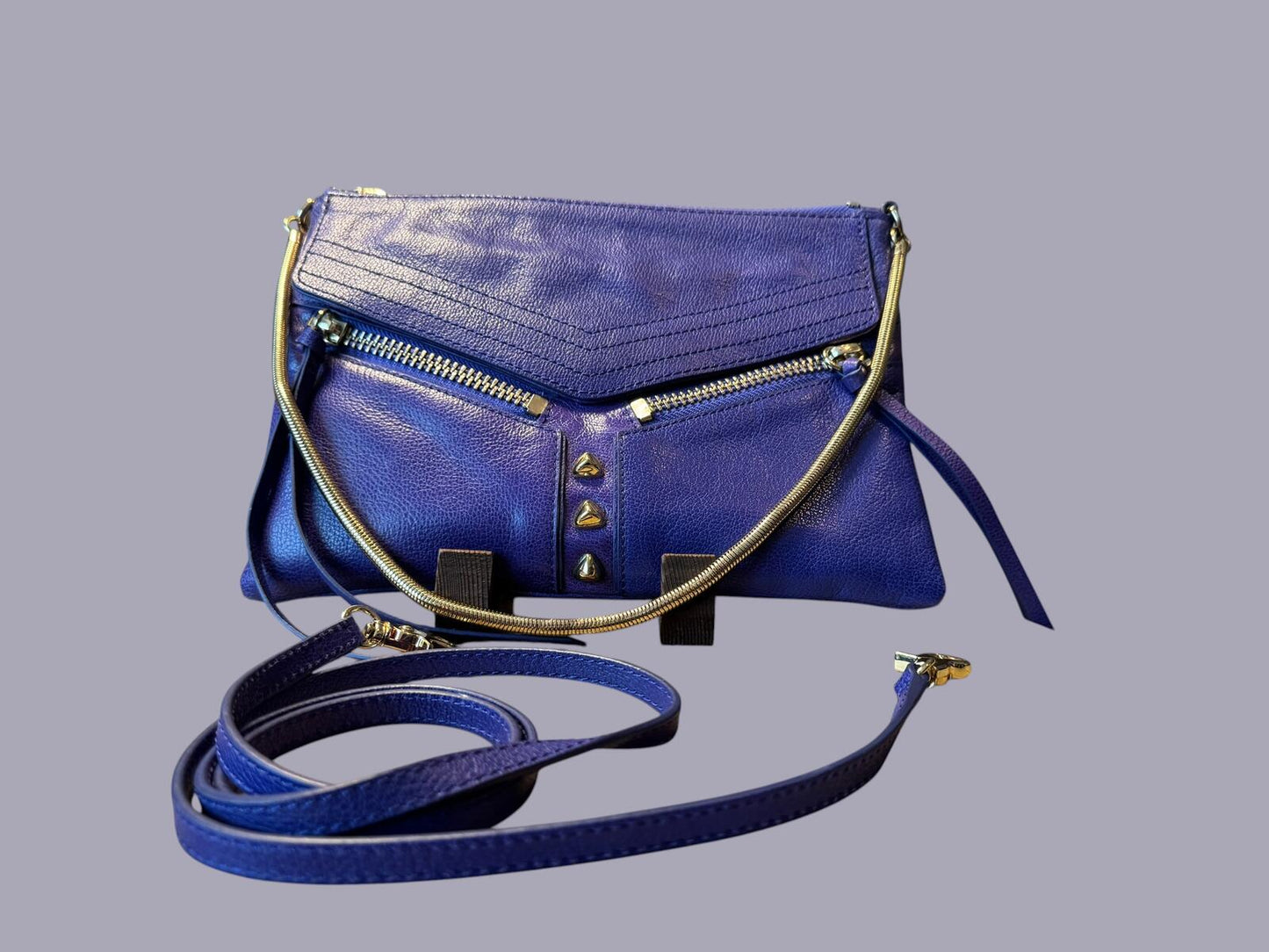 Botkier Purple Leather Crossbody Clutch Bag