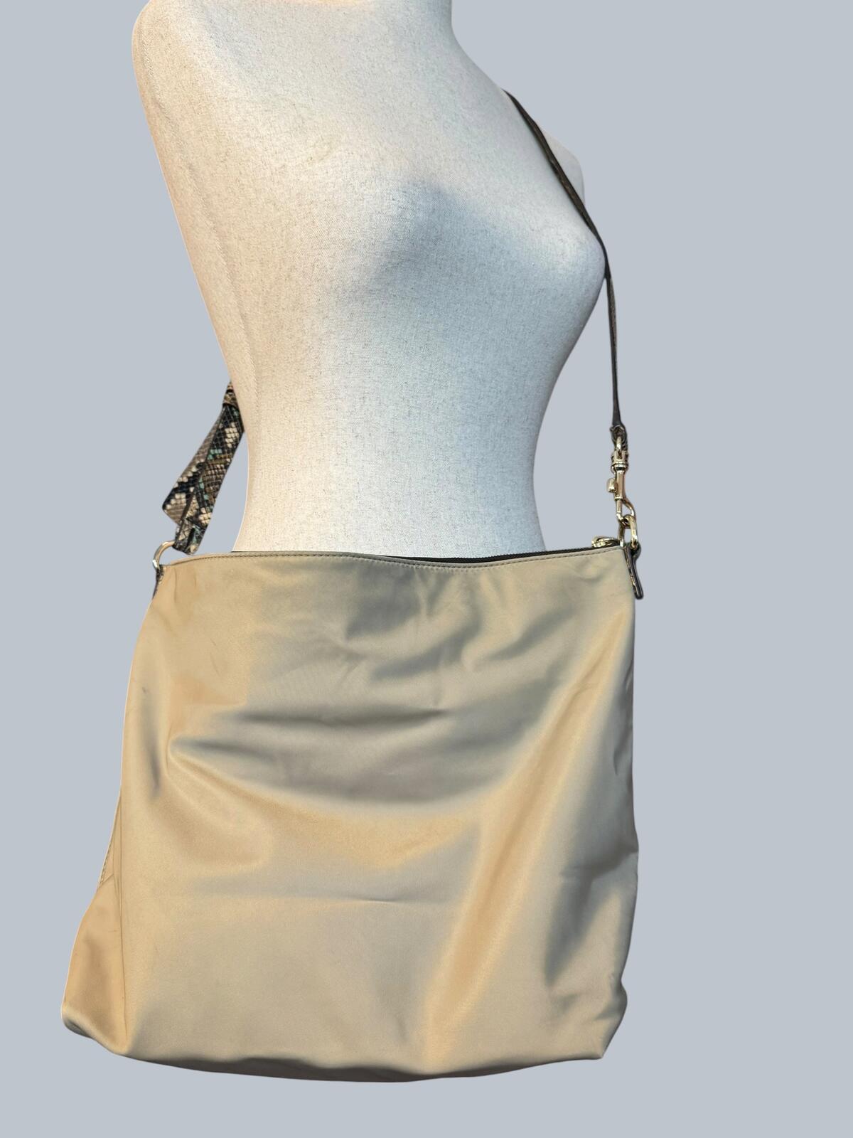 Henri Bendel Beige Nylon Crossbody Shoulder Bag
