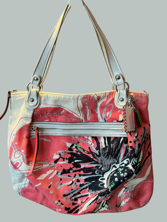Coach Y2K Poppy Floral Print Tote Shoulder Bag 3 Hang Tags!