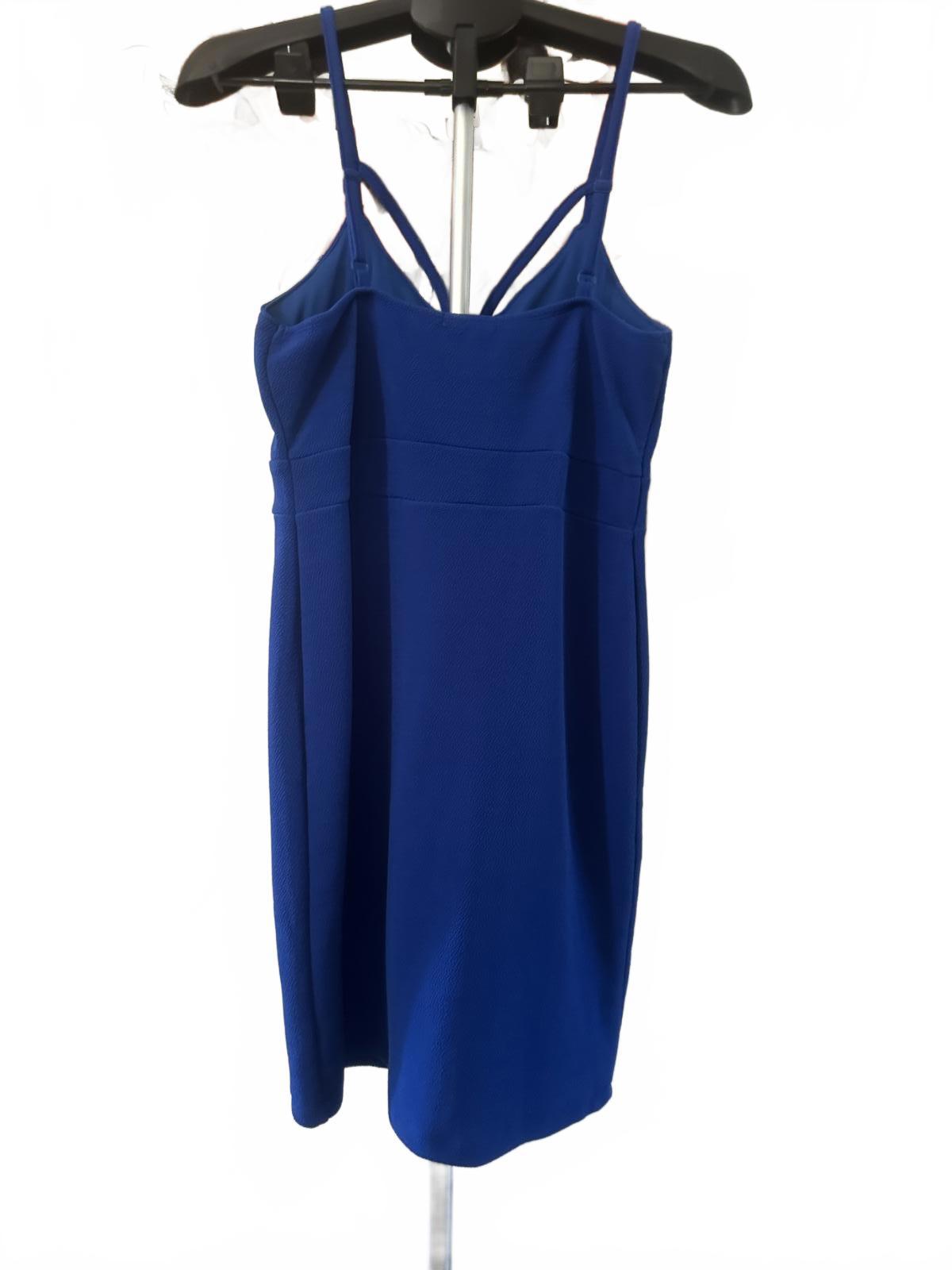Bozzolo Royal Blue Sleeveless Midi Dress Front Zipper Size L