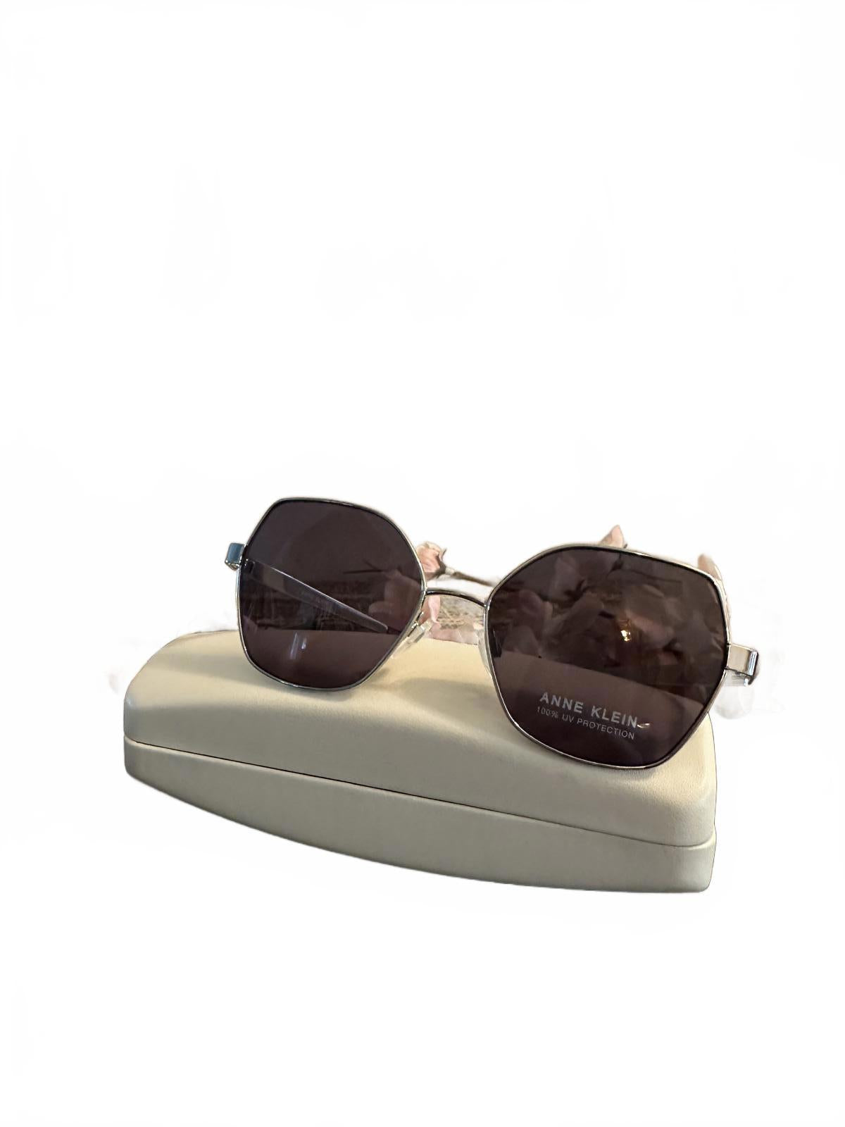 Anne Klein Silver Hexagonal Sunglasses NWT