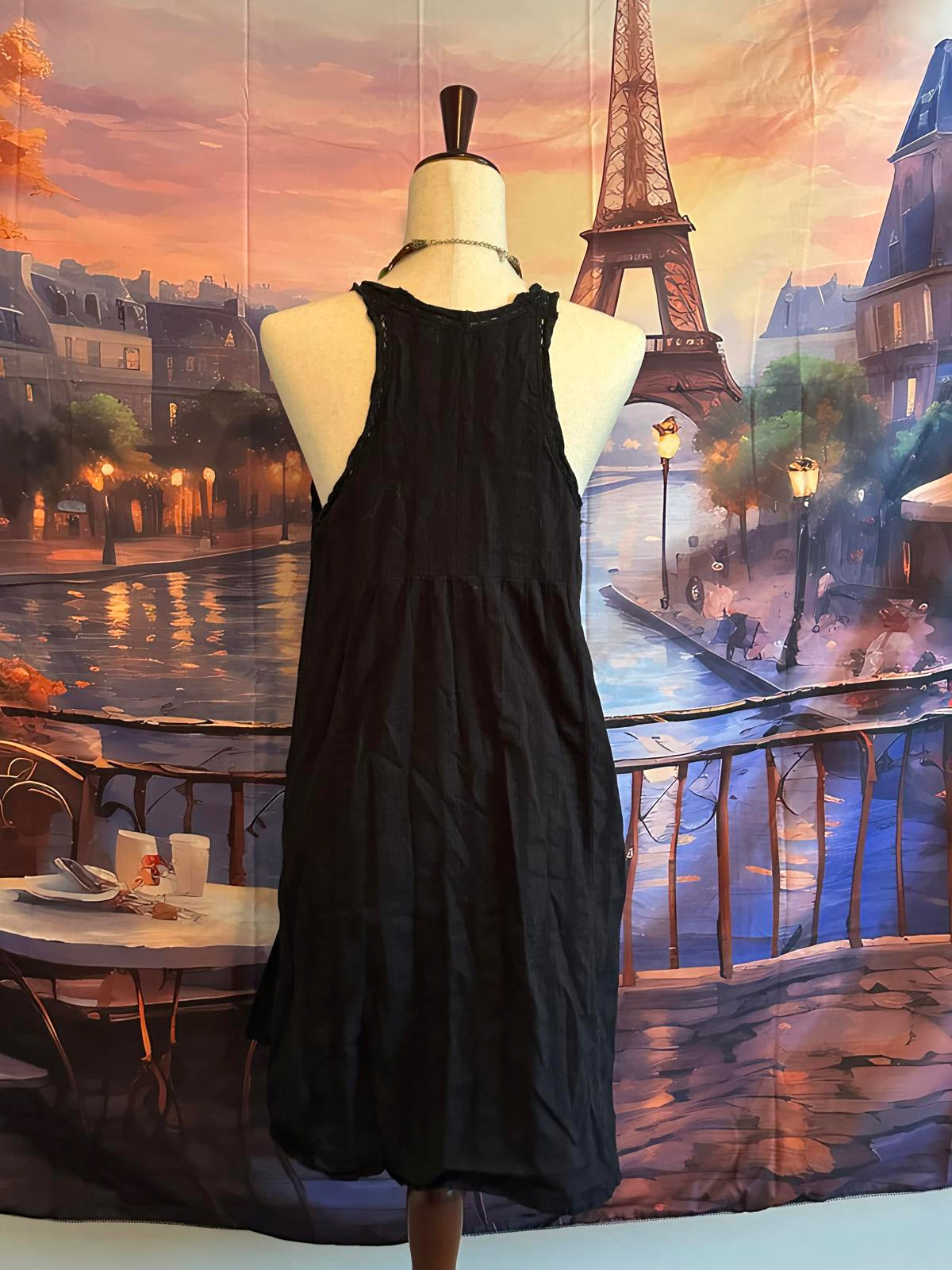 Sanctuary Black Sleeveless Casual Dress Floral Embroidery