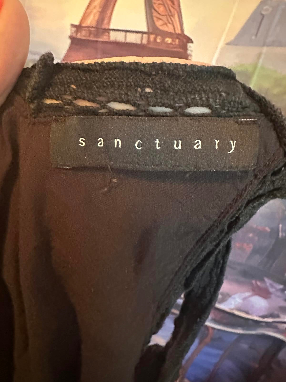 Sanctuary Black Sleeveless Casual Dress Floral Embroidery