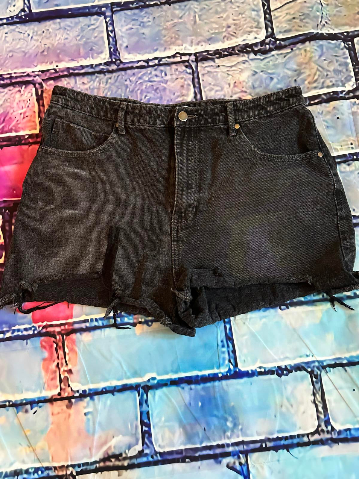 BP Black Denim Shorts Size 34 Womens Jean Cutoff