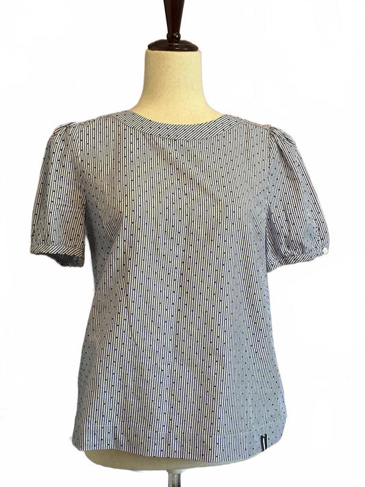 Court & Rowe Striped and Polka Dot Short Sleeve Blouse