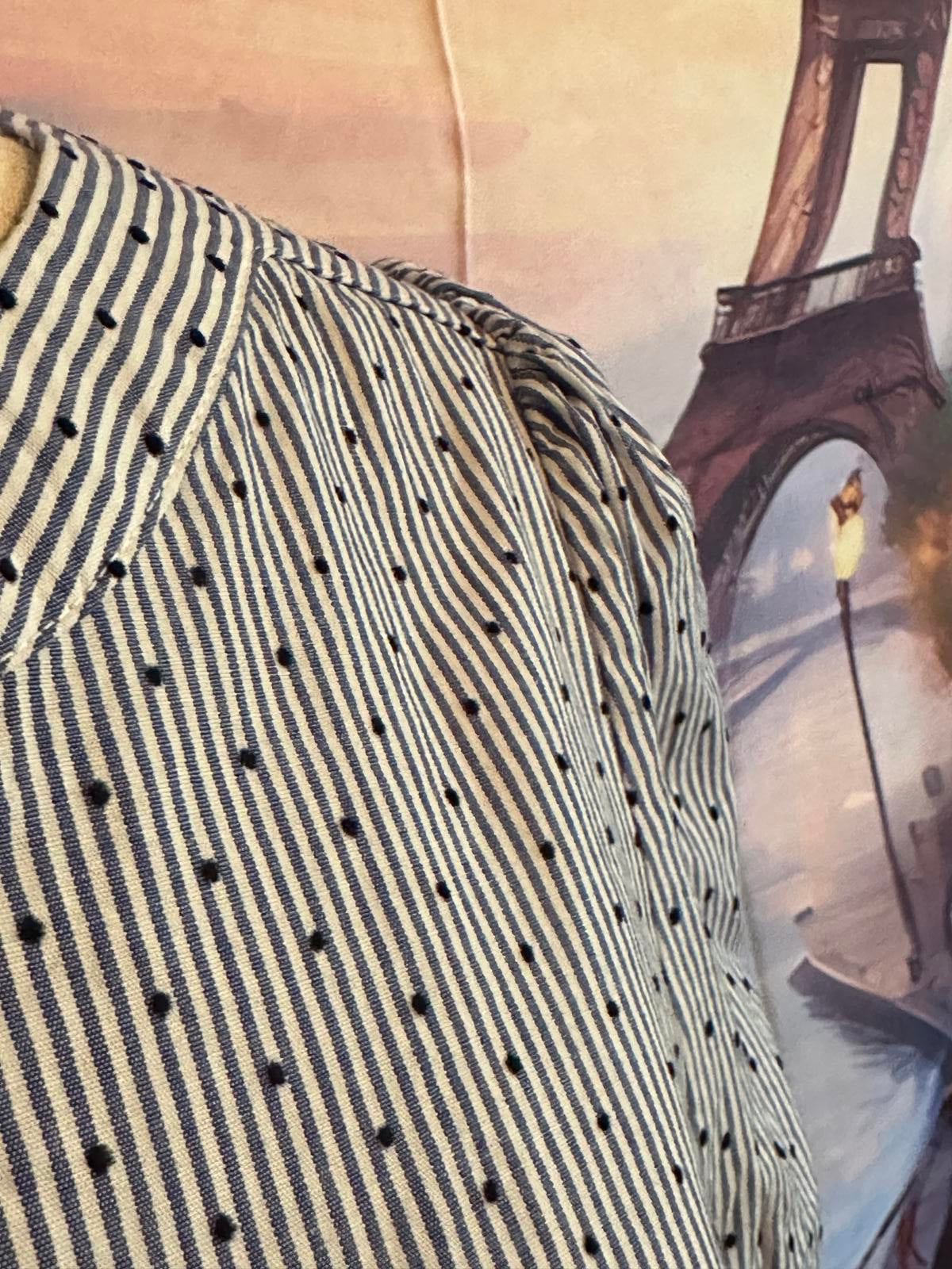 Court & Rowe Striped and Polka Dot Short Sleeve Blouse