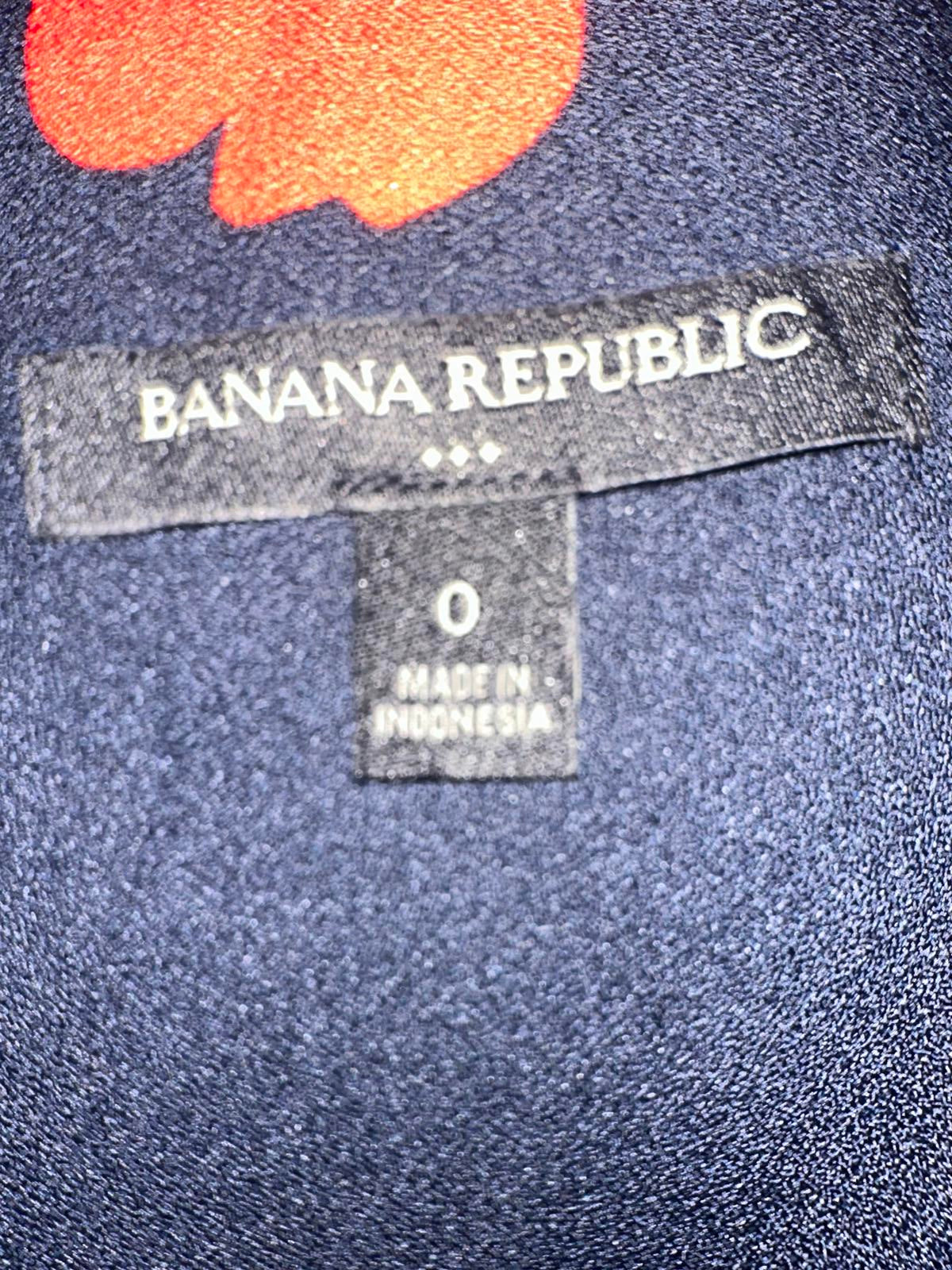 Banana Republic Black Dress with Red Floral Print, Size 0