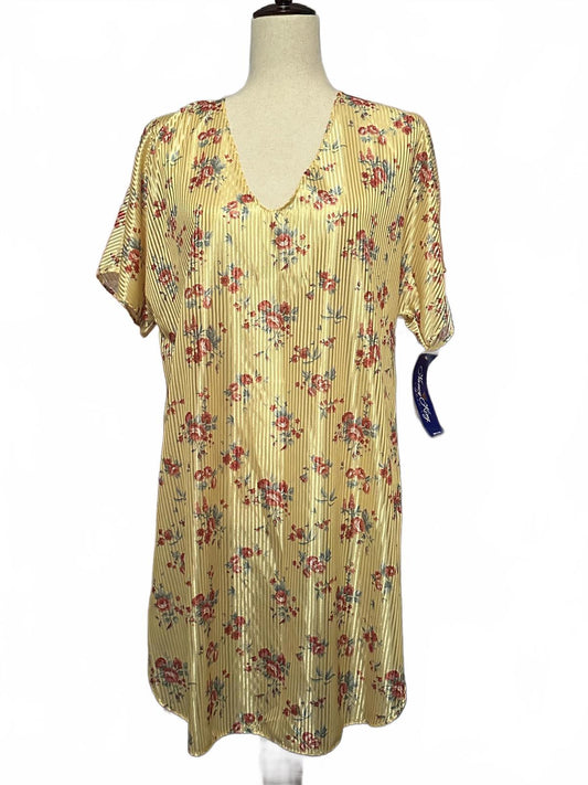 Nancy King Lingerie Yellow Floral Nightgown Size M