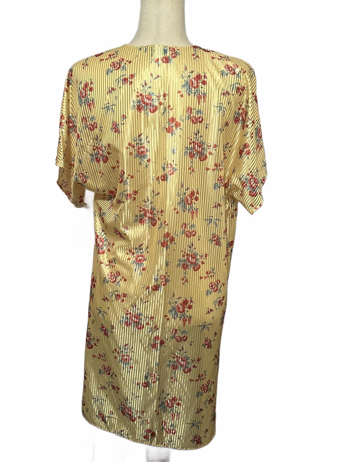 Nancy King Lingerie Yellow Floral Nightgown Size M