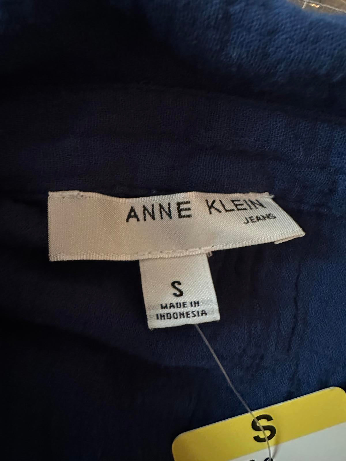 Anne Klein Navy Blue Button Up Shirt Size S